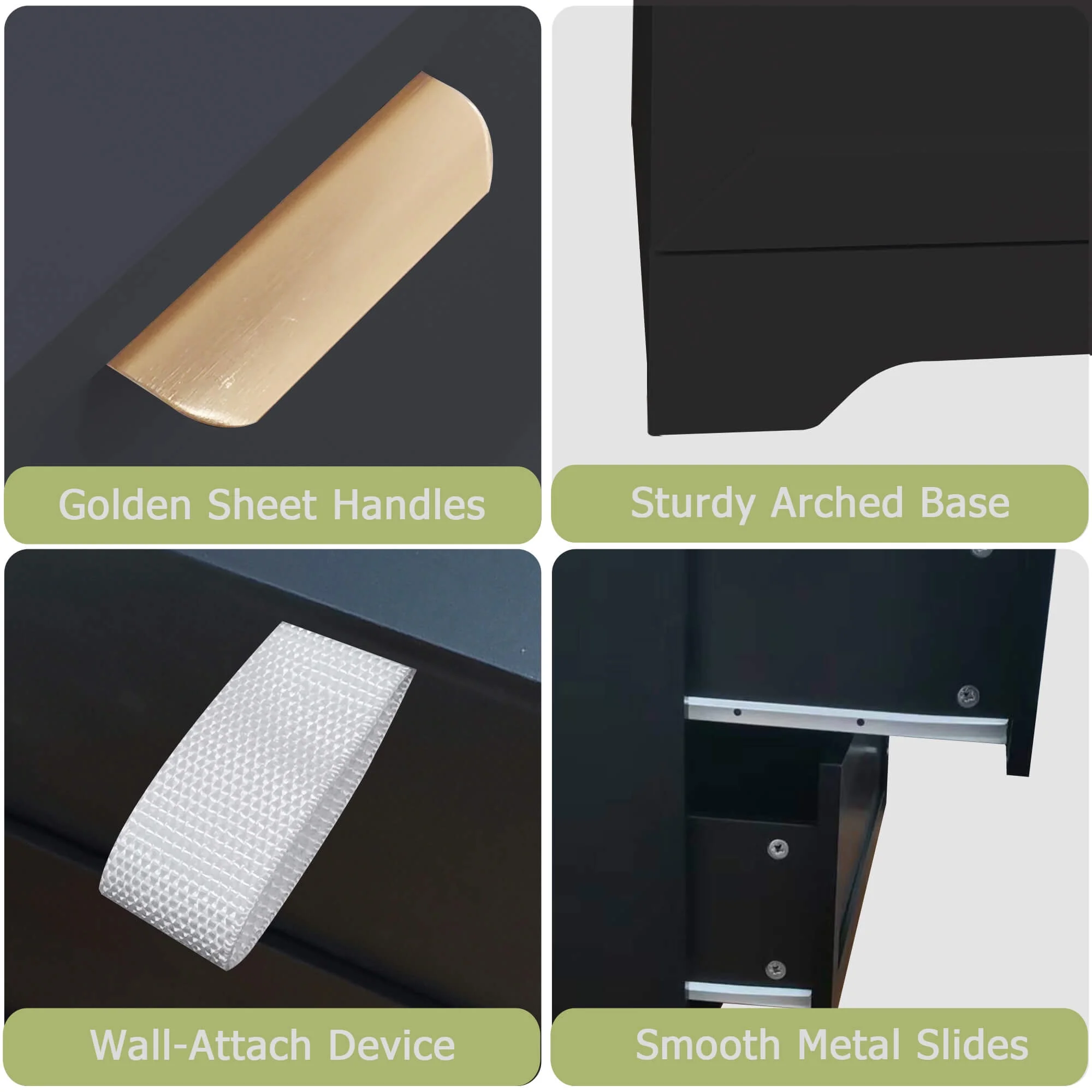 6 Drawer Dresser for Bedroom, Modern Long Dresser Chest With Large Drawer, Wooden Chest of Dresser Storage Cabinet Organizer Unit Black