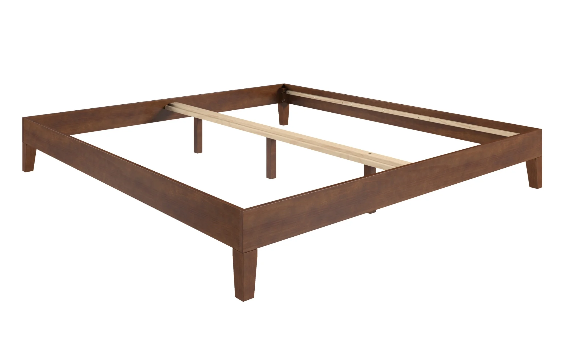 Nix King Natural Wood Platform Bed