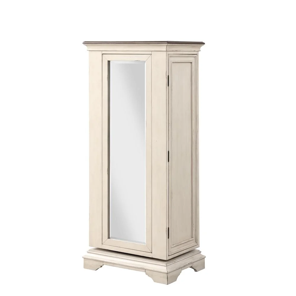 New Classic Furniture Anastasia 6-Drawer Wood Chest with Mirror in White