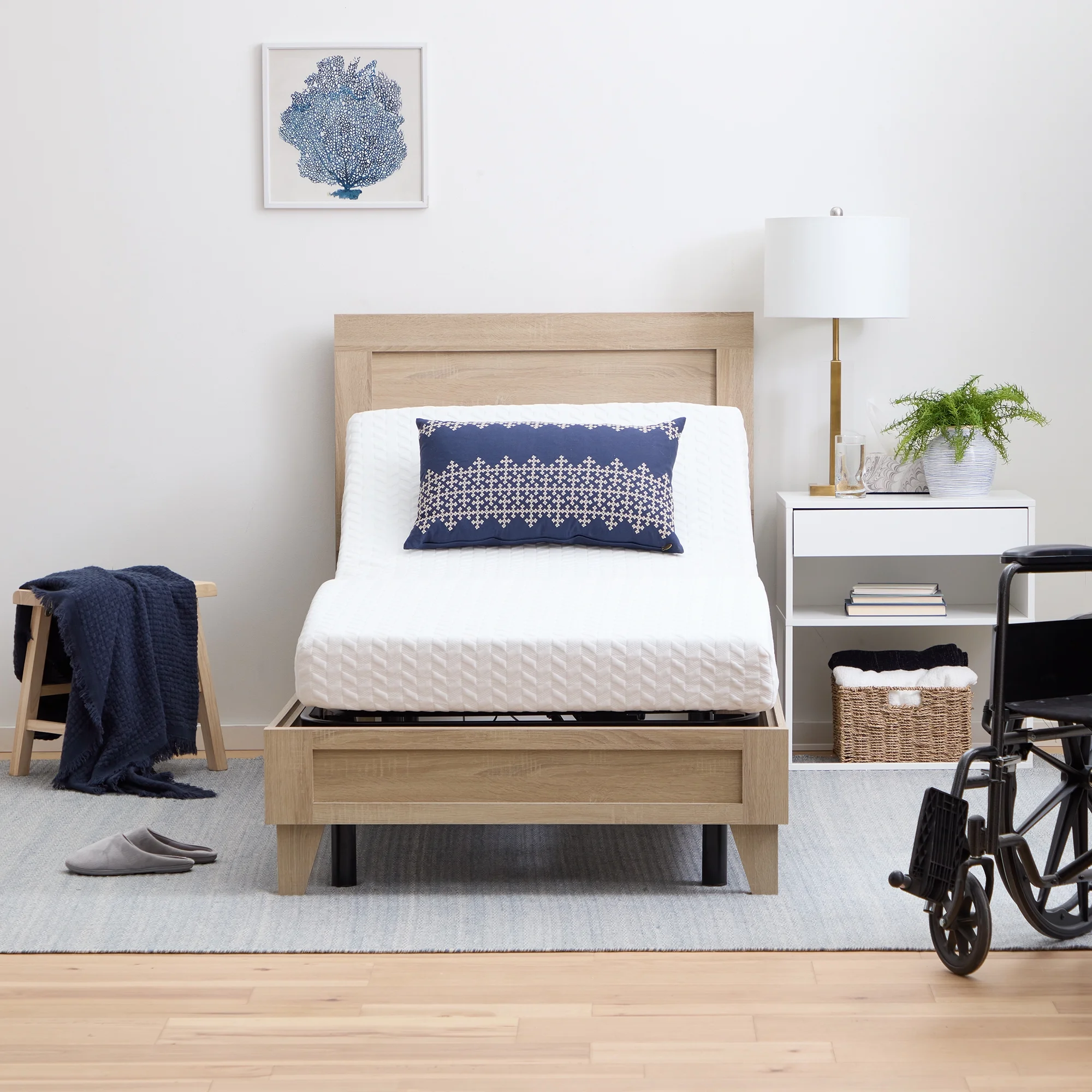 Lucid Basic Remote Controlled Steel Adjustable Bed Base, Twin XL