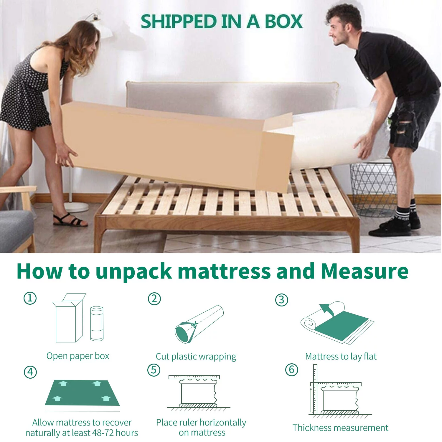 12 inch Gel Memory Foam Mattress Twin Size in a Box with Detachable Cover Medium Firm Bed Mattresses
