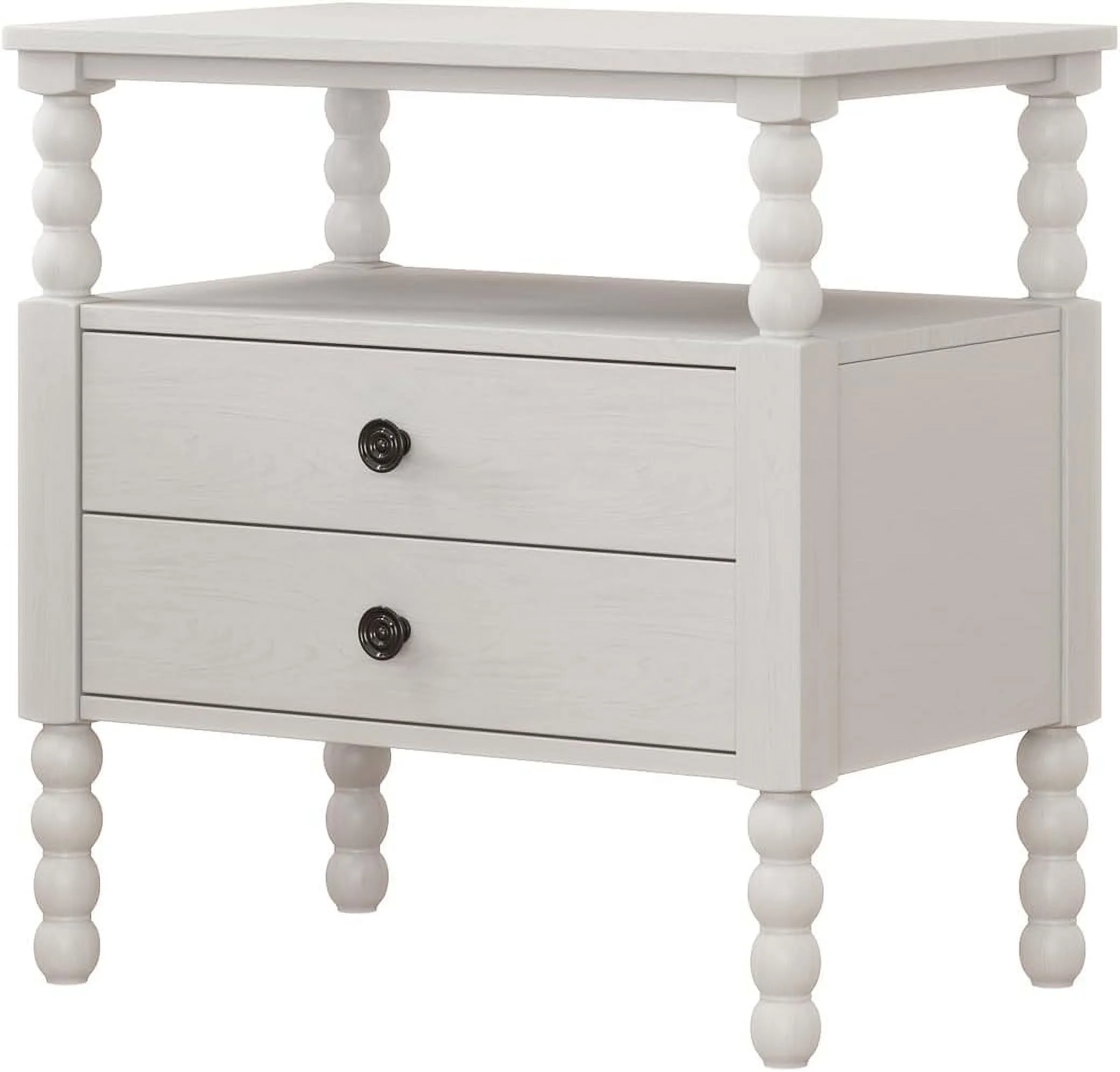 3Pcs Bedroom Set With 2 Nightstands, Full Size Bed Frame With Gourd Shaped Headboard And Footboard, Solid Wood Platform Bed, No Spring Box Required,