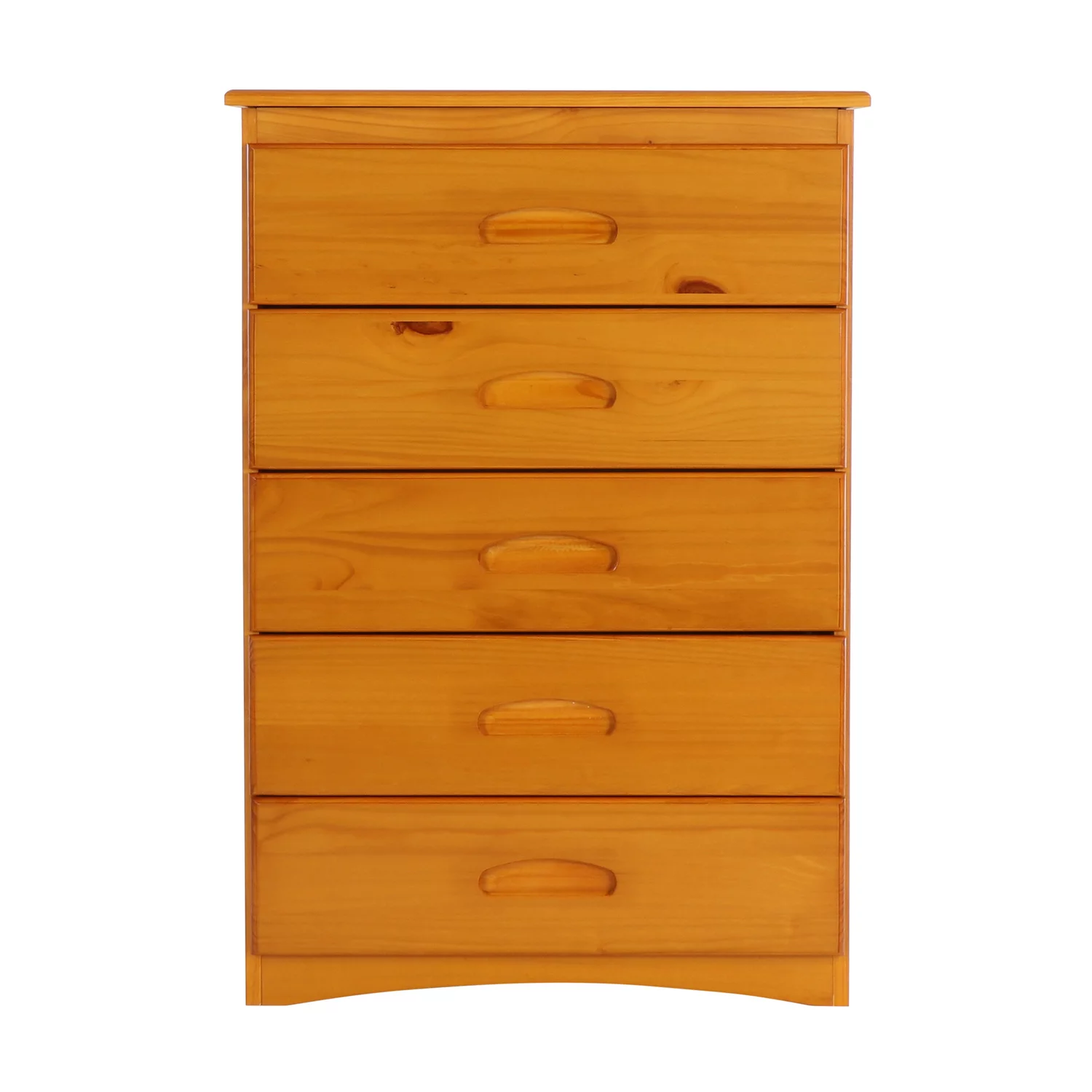 American Furniture Classics Model 82155 Solid Pine Five Drawer Chest in Warm Honey