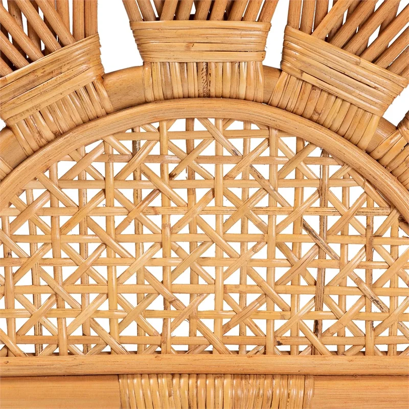 bali & pari Jasmine Bohemian Natural Rattan Queen Size Standalone Headboard