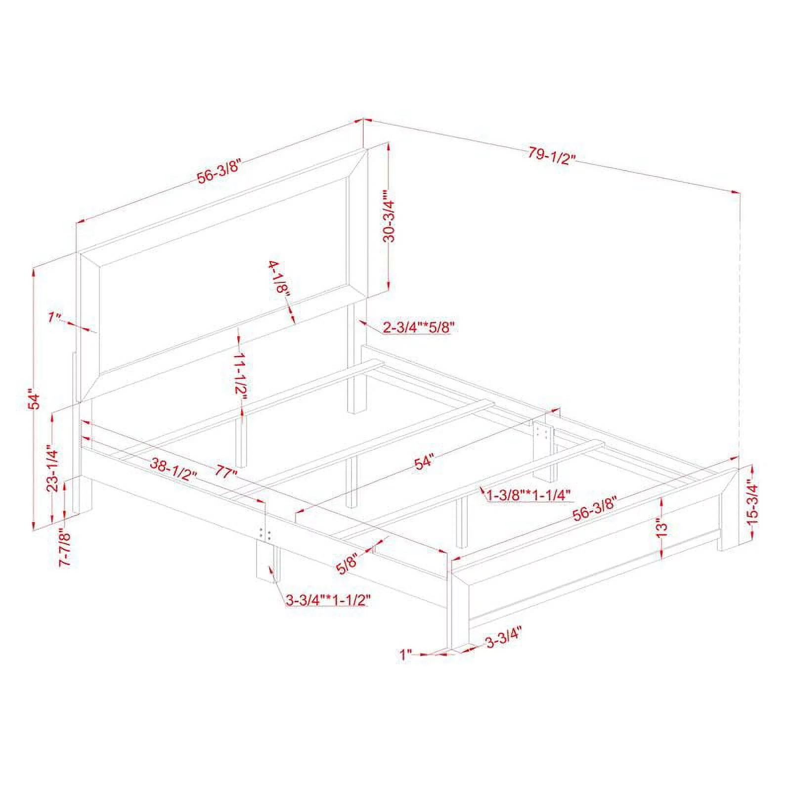 Furniture of America Kodo Rustic Wood Full Panel Bed in Walnut