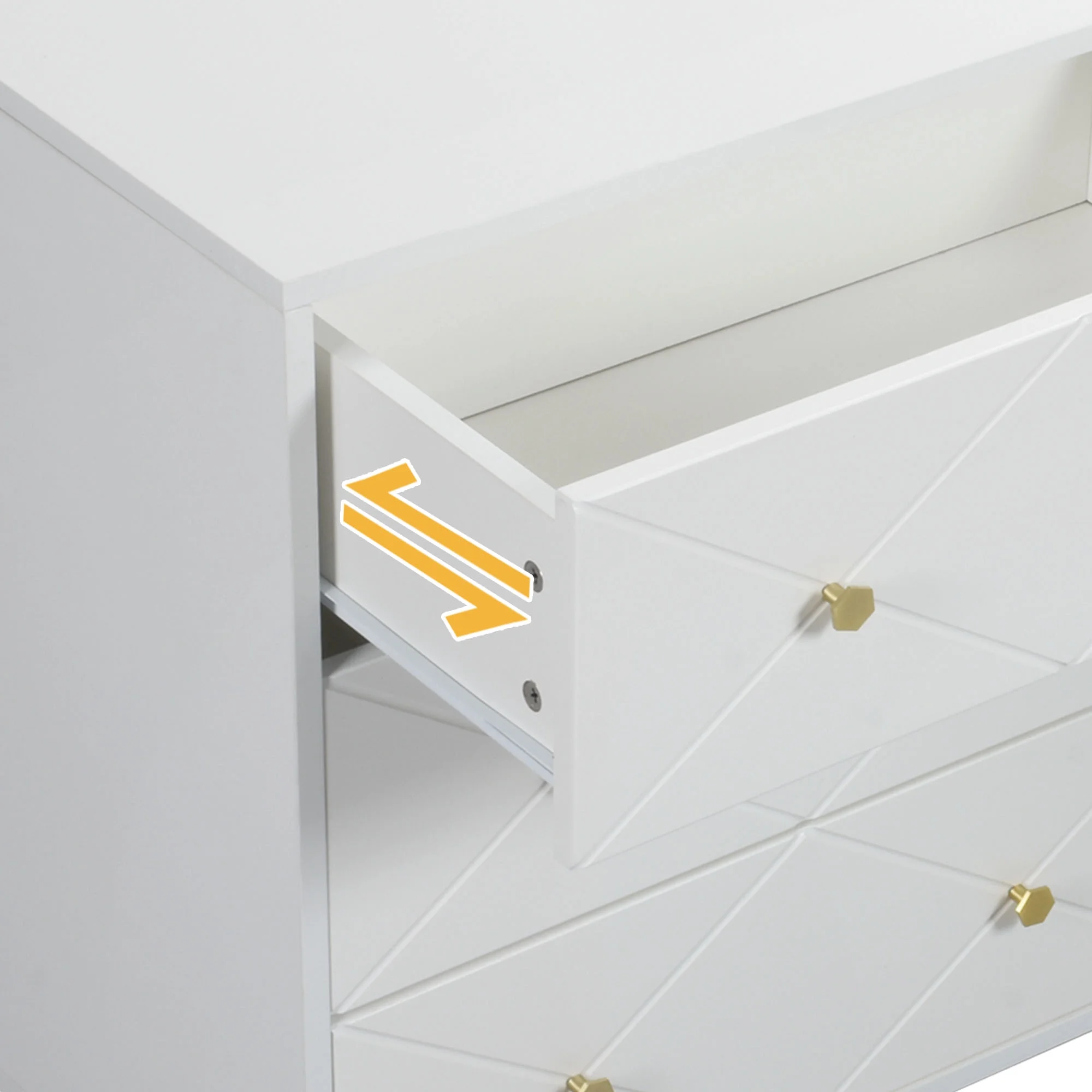 DWVO 6 Drawer White Dresser,47