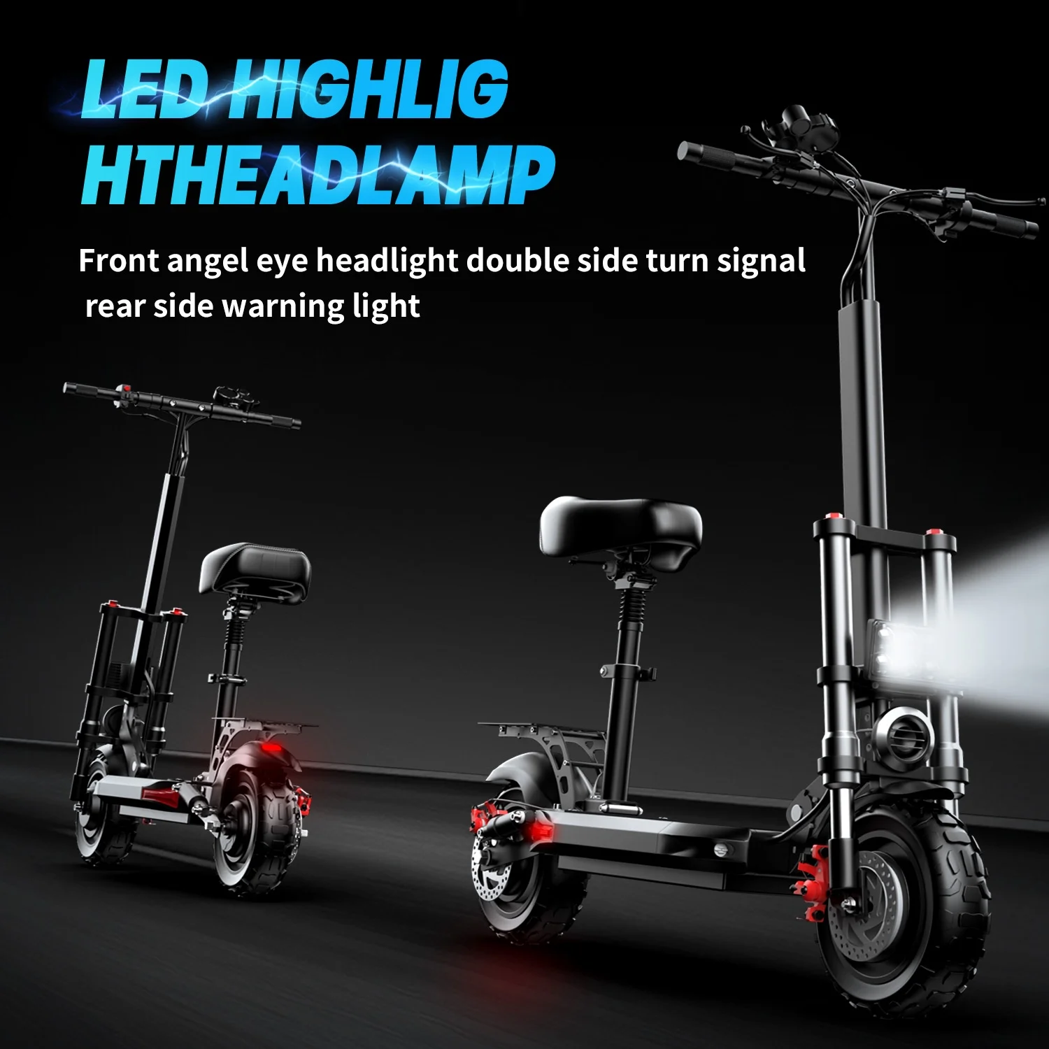 ASKGO Electric Scooter Adults, 2400W Dual Motor Heavy Duty Electric Scooter, 35MPH 45Miles Range Electric Scooter with Seat, 11