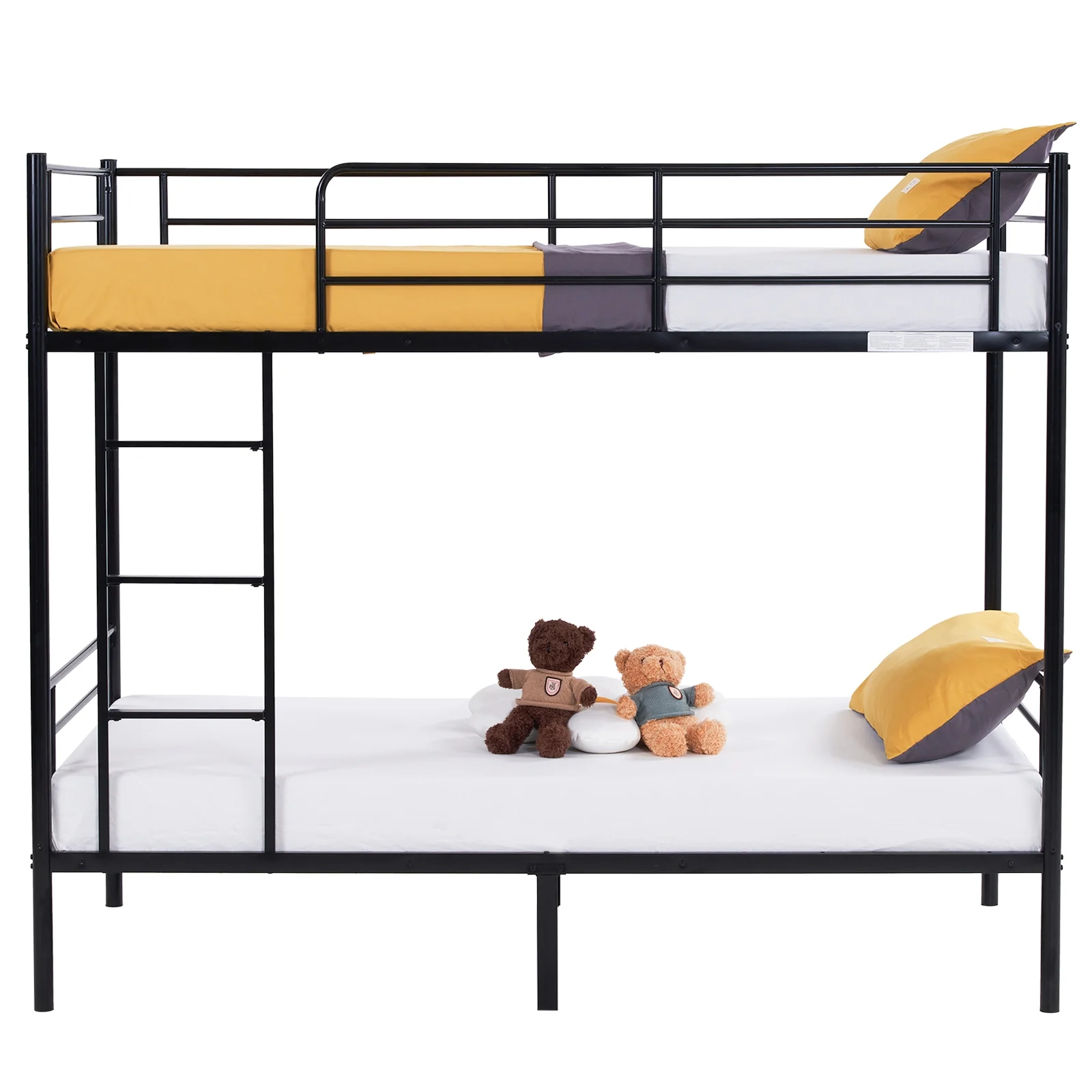 Zimtown Twin over Twin Steel Bunk Beds Frame Ladder Bedroom Dorm Room for Kids Adult Children