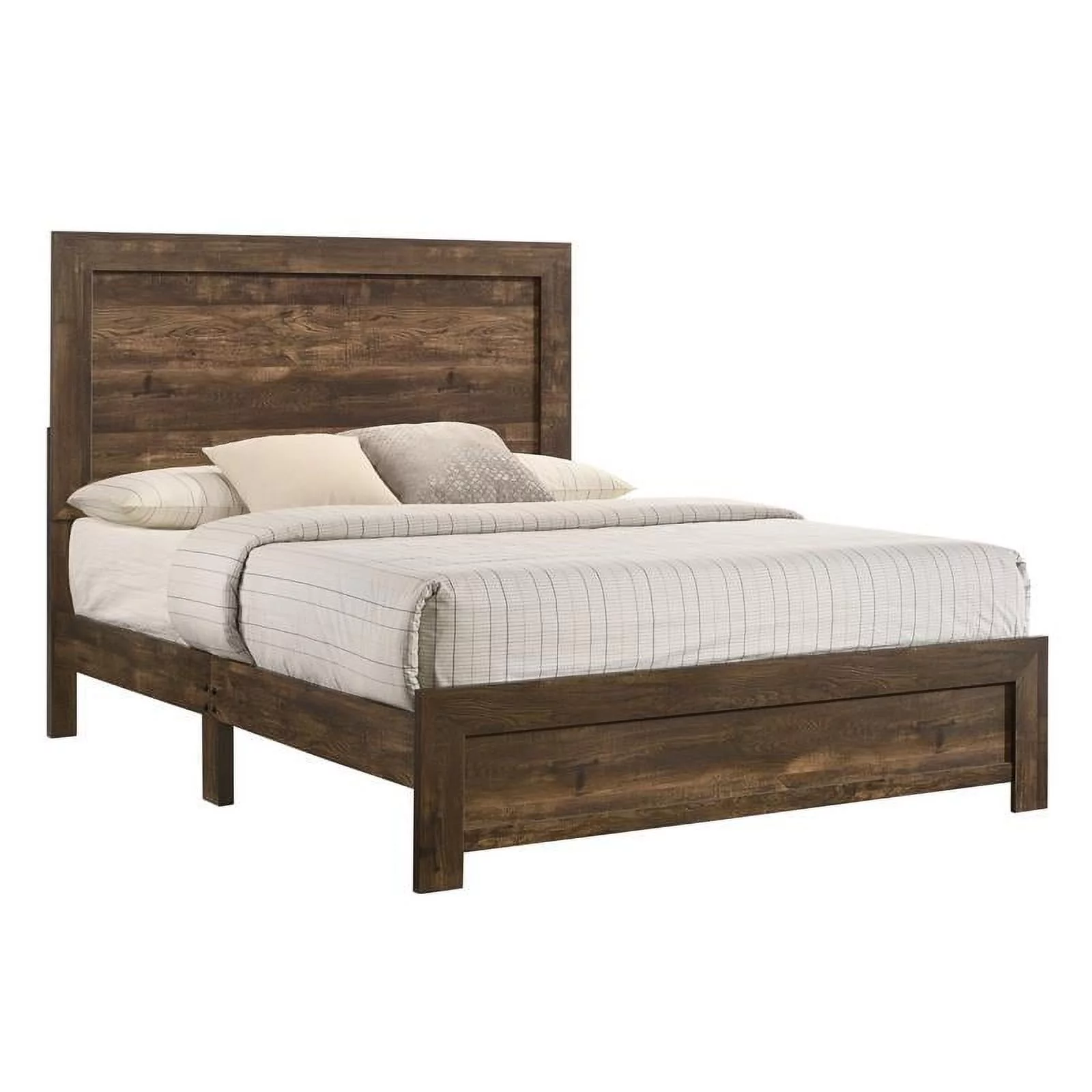 Furniture of America Kodo Rustic Wood Full Panel Bed in Walnut