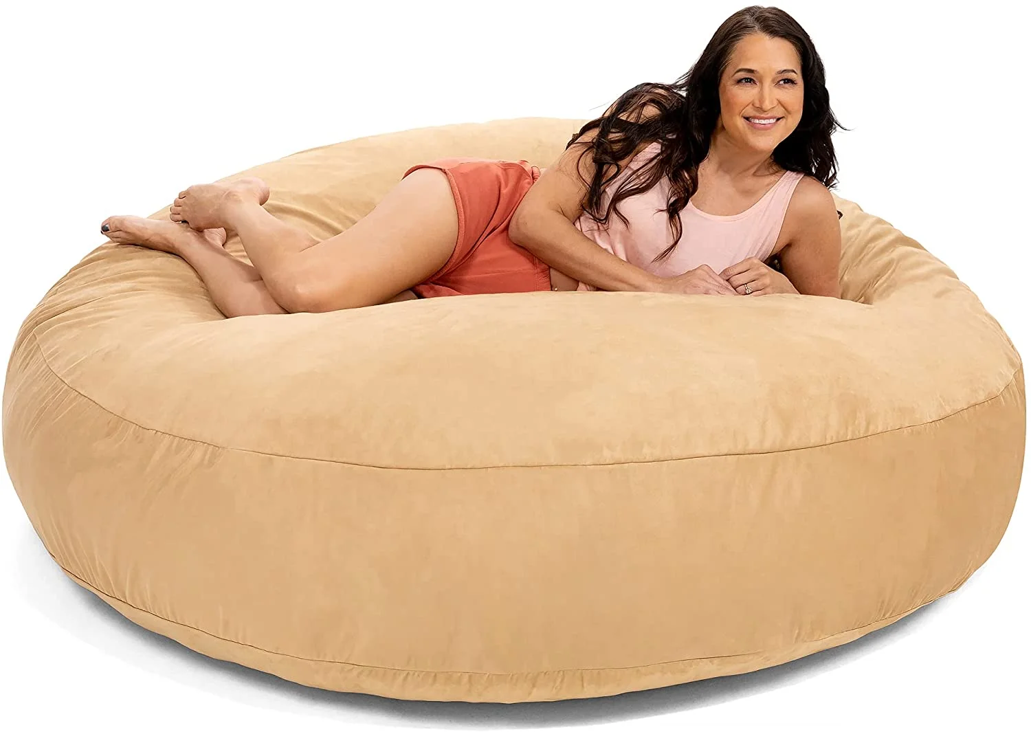 Jaxx 6 Foot Cocoon Large Bean Bag Chair for Adults, Camel