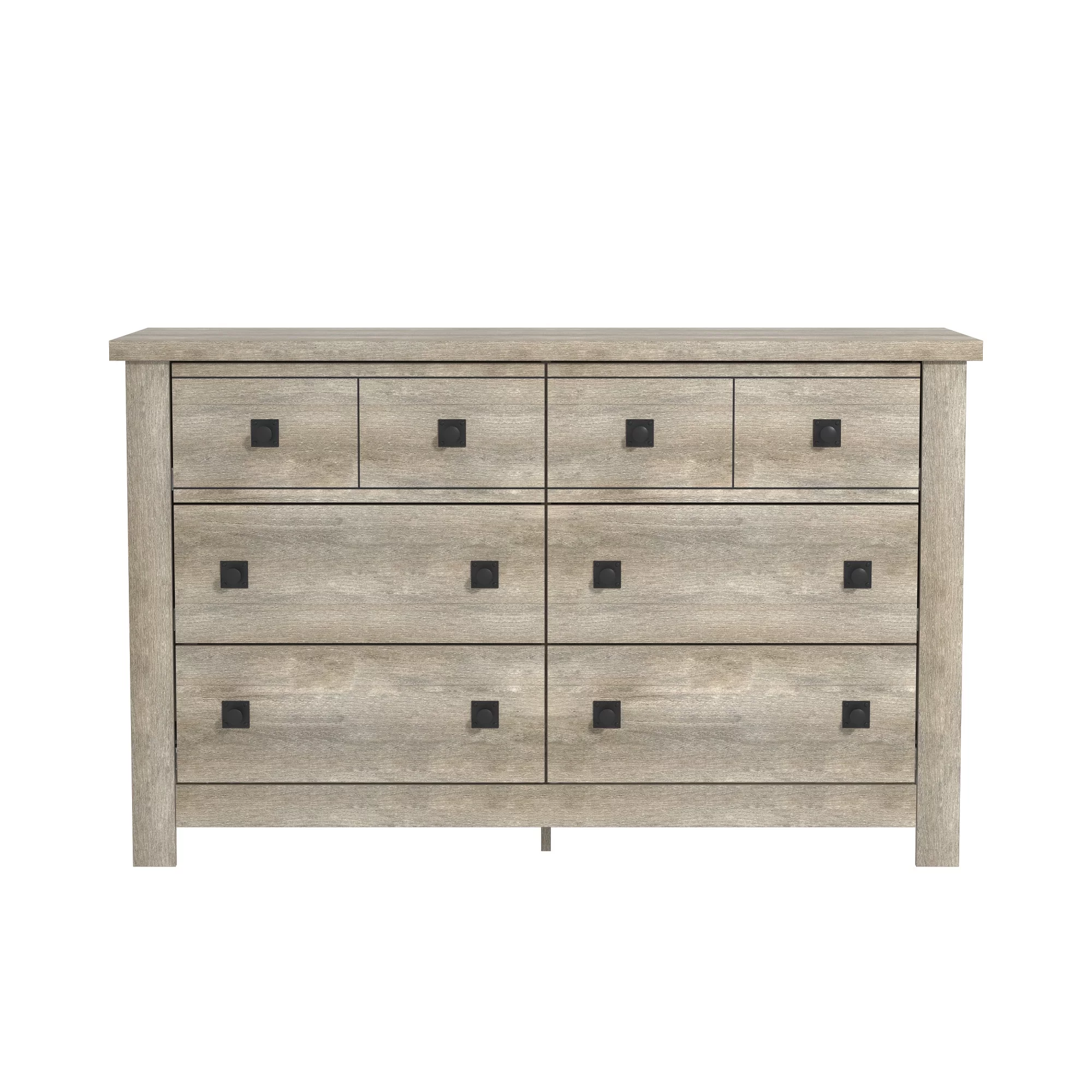 Hillsdale Addison Farmhouse 6 Drawer Dresser, Driftwood Gray
