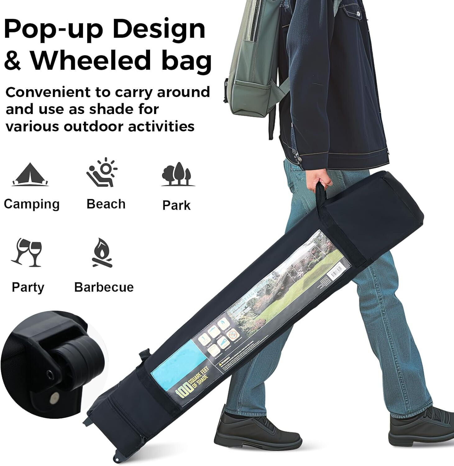 10x10' Commercial Pop UP Canopy Party Tent Folding Waterproof Gazebo Heavy Duty