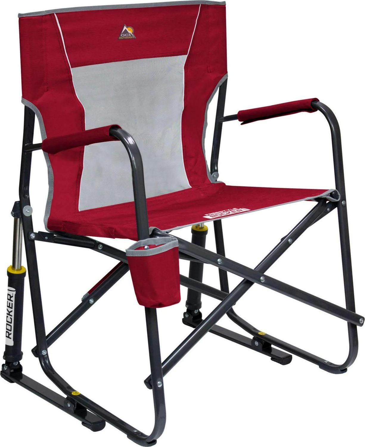 GCI Outdoor Freestyle Rocker Mesh Chair Heathered Red/Black