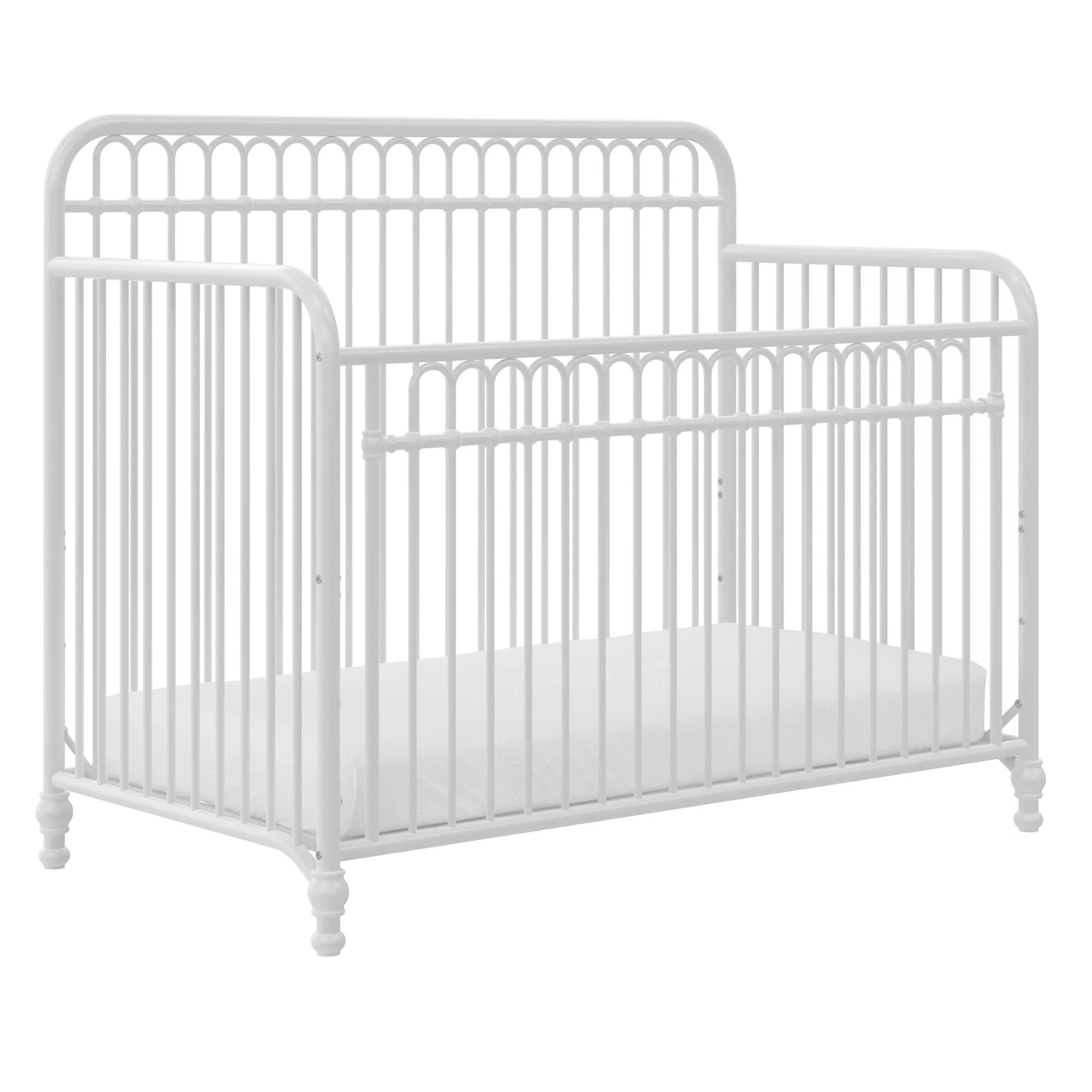 Little Seeds Ivy 3-in-1 Convertible Metal Crib, Off White