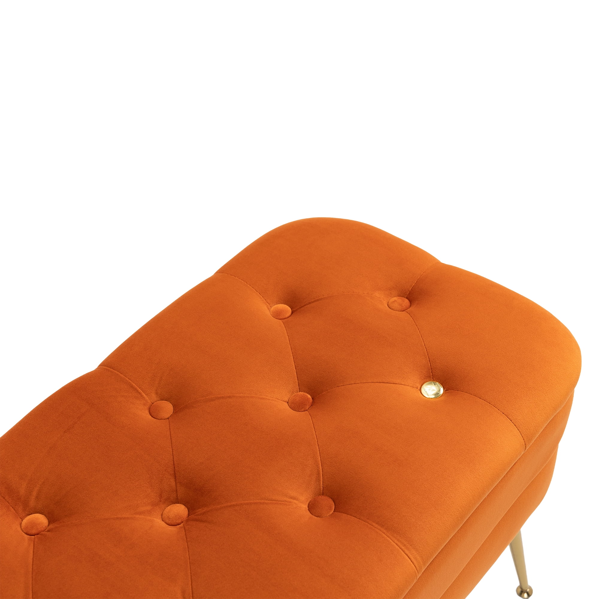 Storage Ottoman Bench Upholstered Velvet Storage Ottoman with Safety Hinge Bench with Storage Bedroom Ottoman Entryway Padded Footstool, Ottoman Bench for Living Room & Bedroom