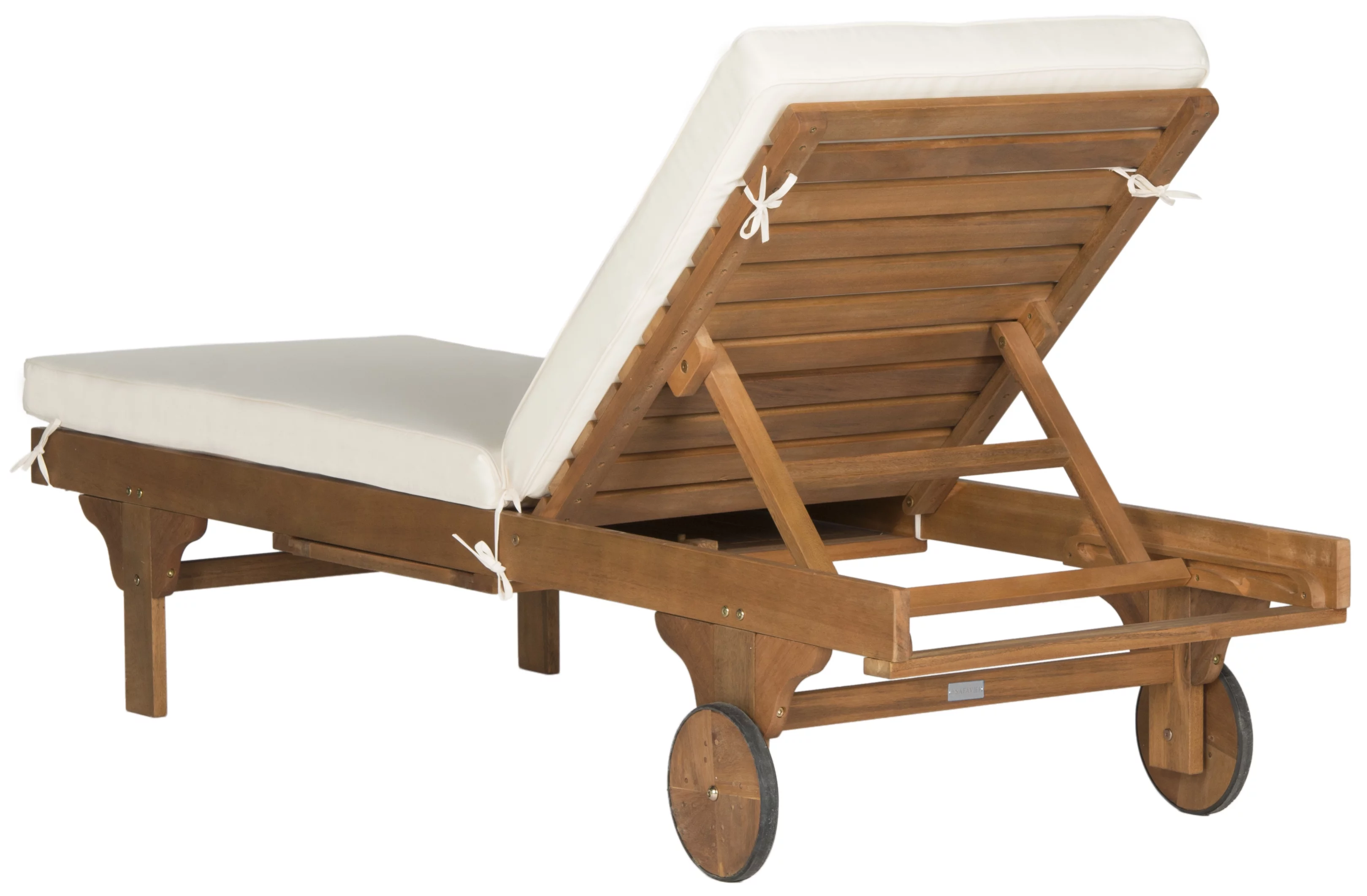 SAFAVIEH Outdoor Collection Newport Chaise Chair & Side Table Natural/Beige