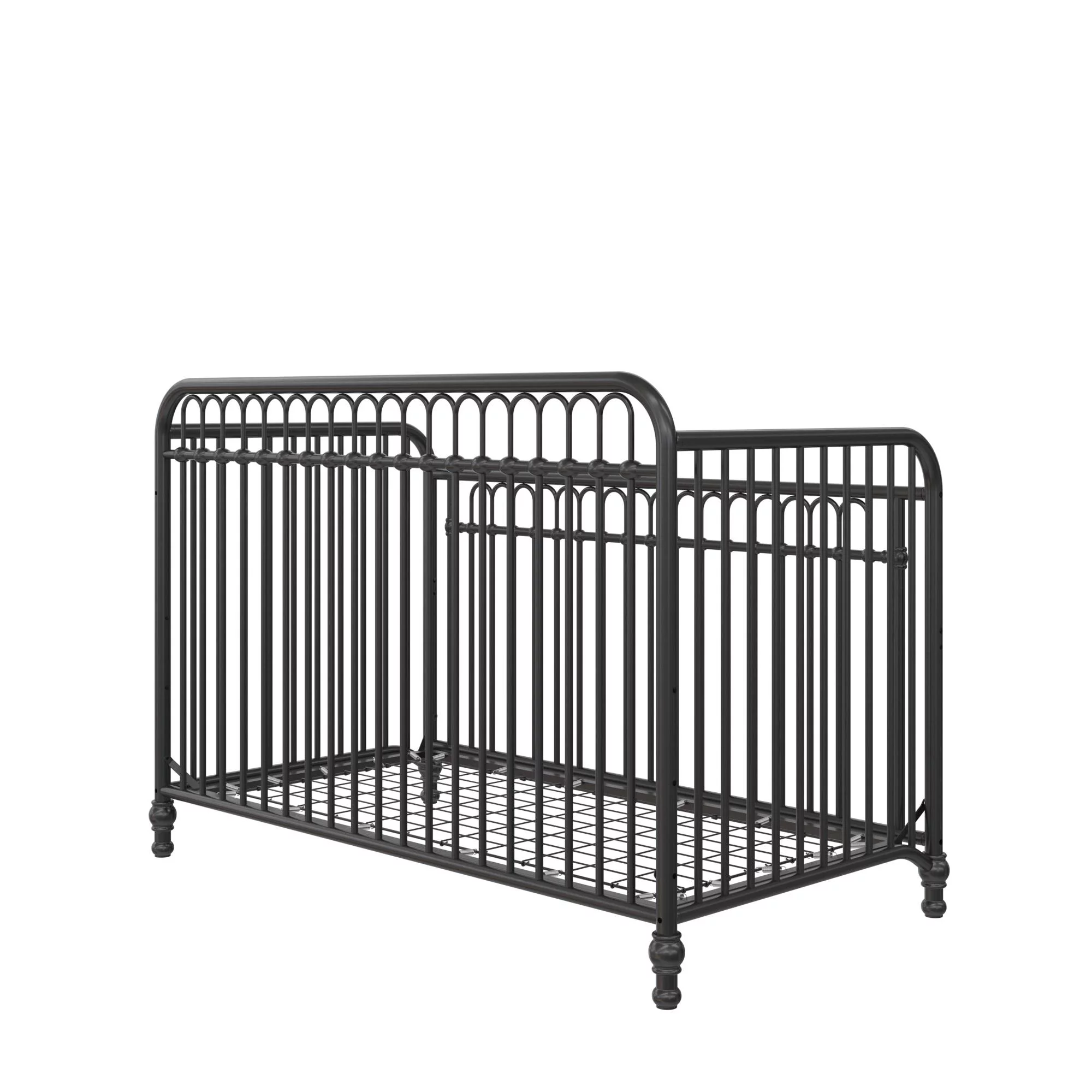 Little Seeds Raven 3-in-1 Convertible Metal Crib, Nursery Furniture, Black