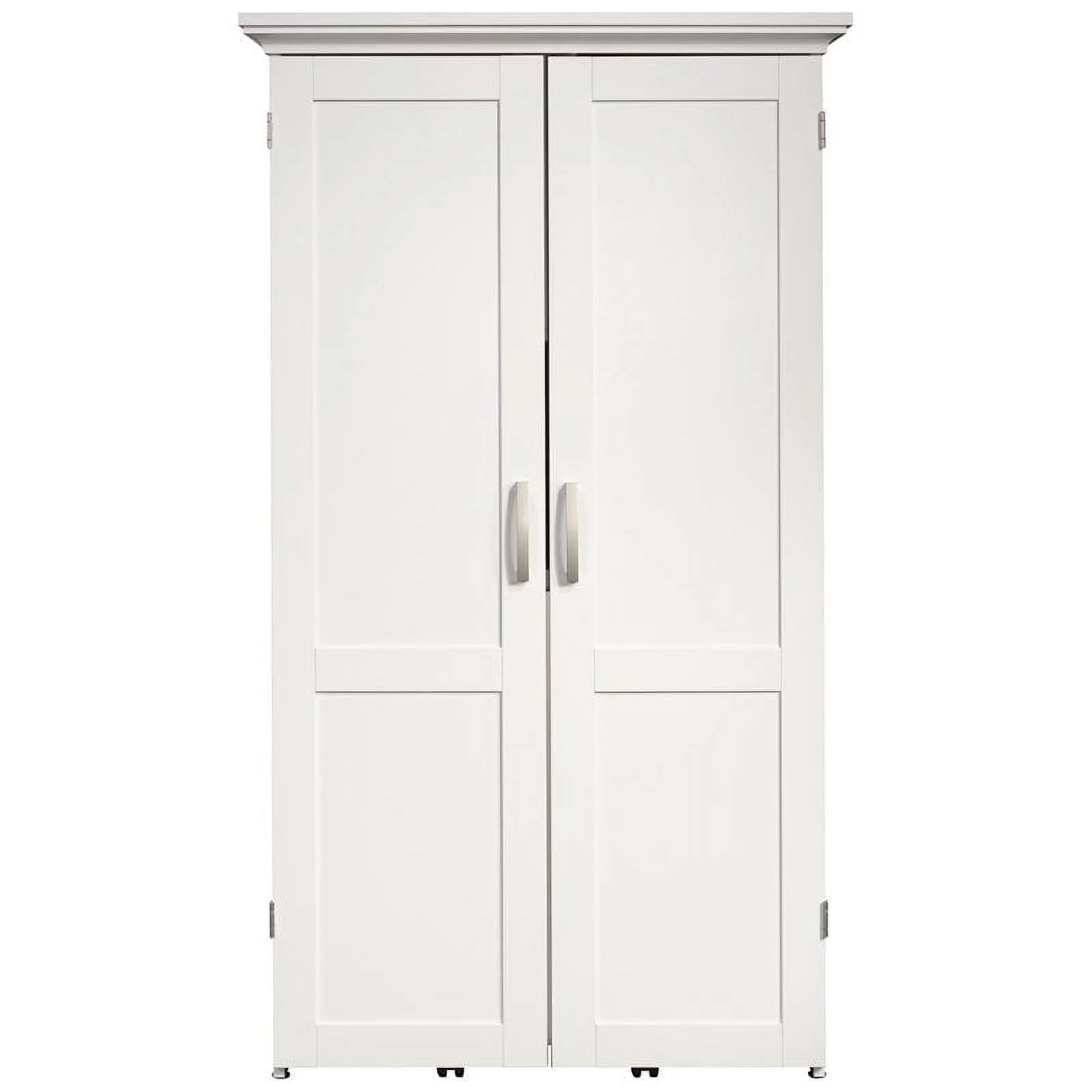 Pemberly Row Modern Engineered Wood Multi-Purpose Storage Craft Armoire in White