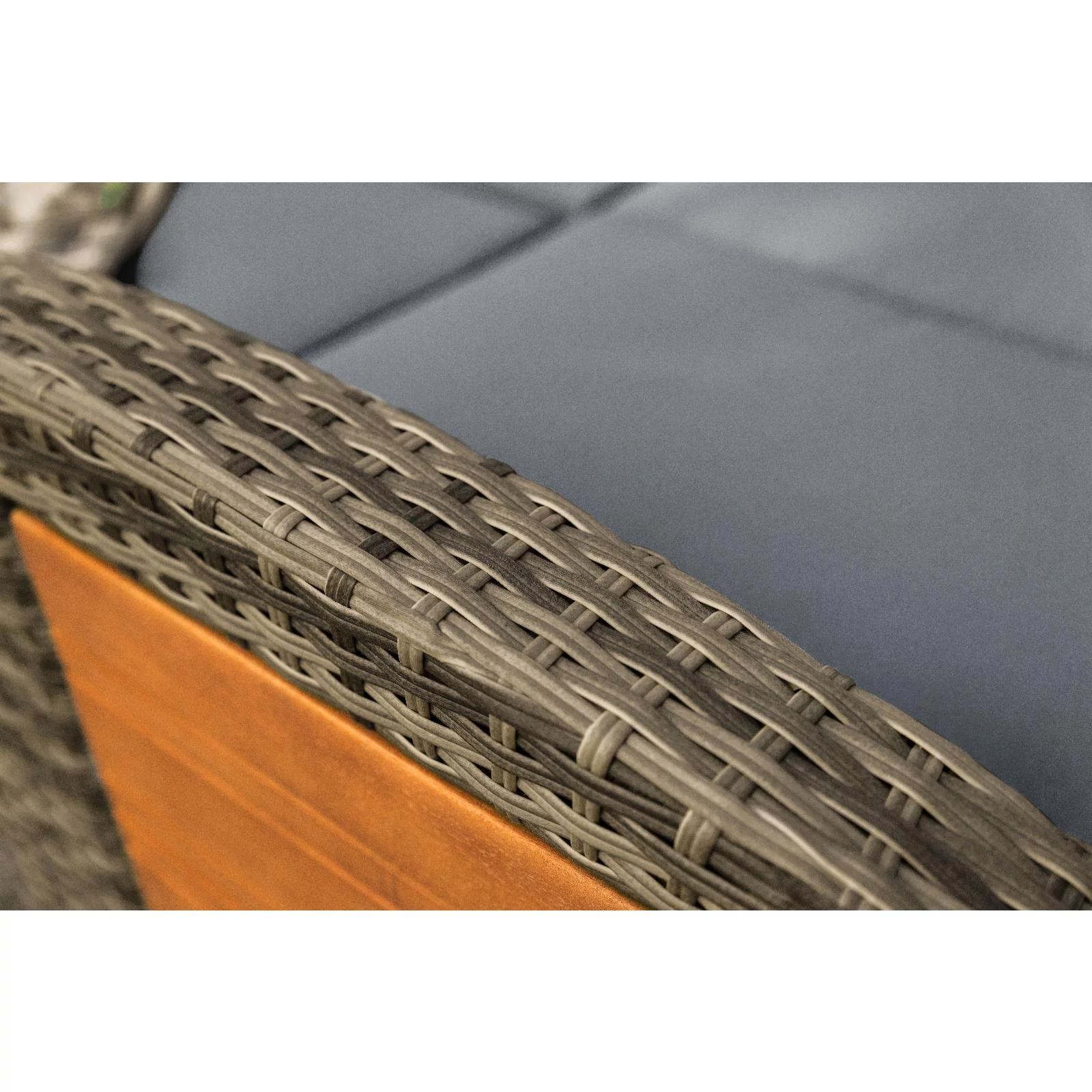 Greemotion Bahia Tobago Solid Teak Wood Outdoor Modular Daybed in Gray/Natural