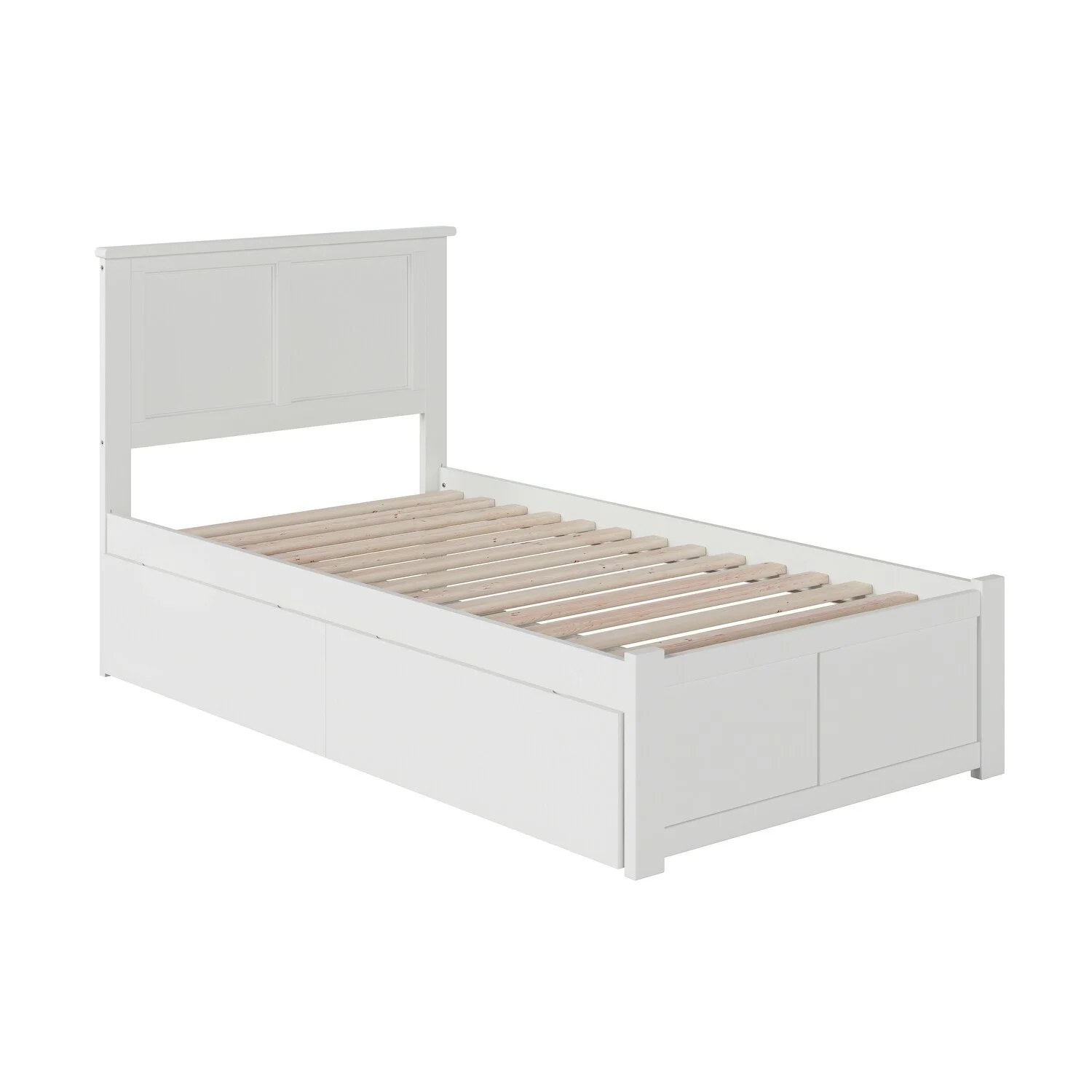 AFI Madison Twin XL Platform Bed with Footboard and Storage Drawers White - Twin XL