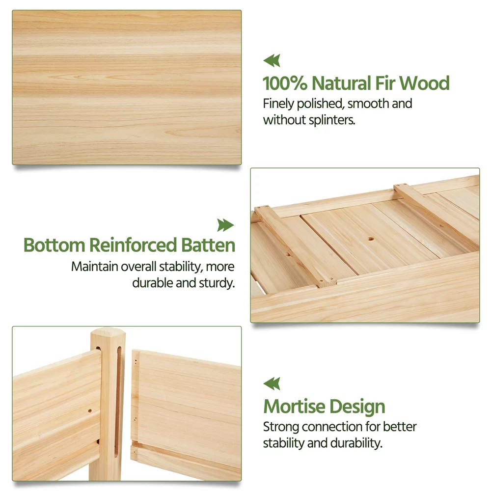 Topeakmart 2-Tier Elevated Wooden Planter Box Raised Garden Bed, 29.5