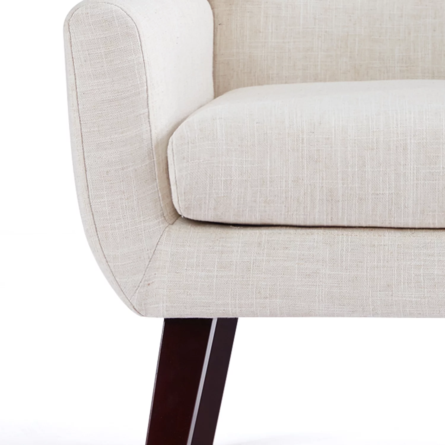 HUIMO  Accent Chair, Button-Tufted Upholstered  Living Room Chairs,  Mid Century Modern Comfy Reading Chairs for Bedroom, Living Room, Beige