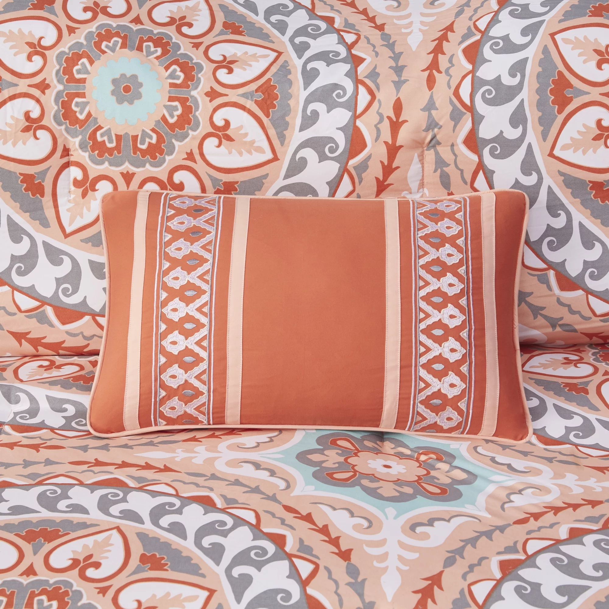 Home Essence Nepal Bed in a Bag Comforter Bedding Set, Orange, Twin-XL