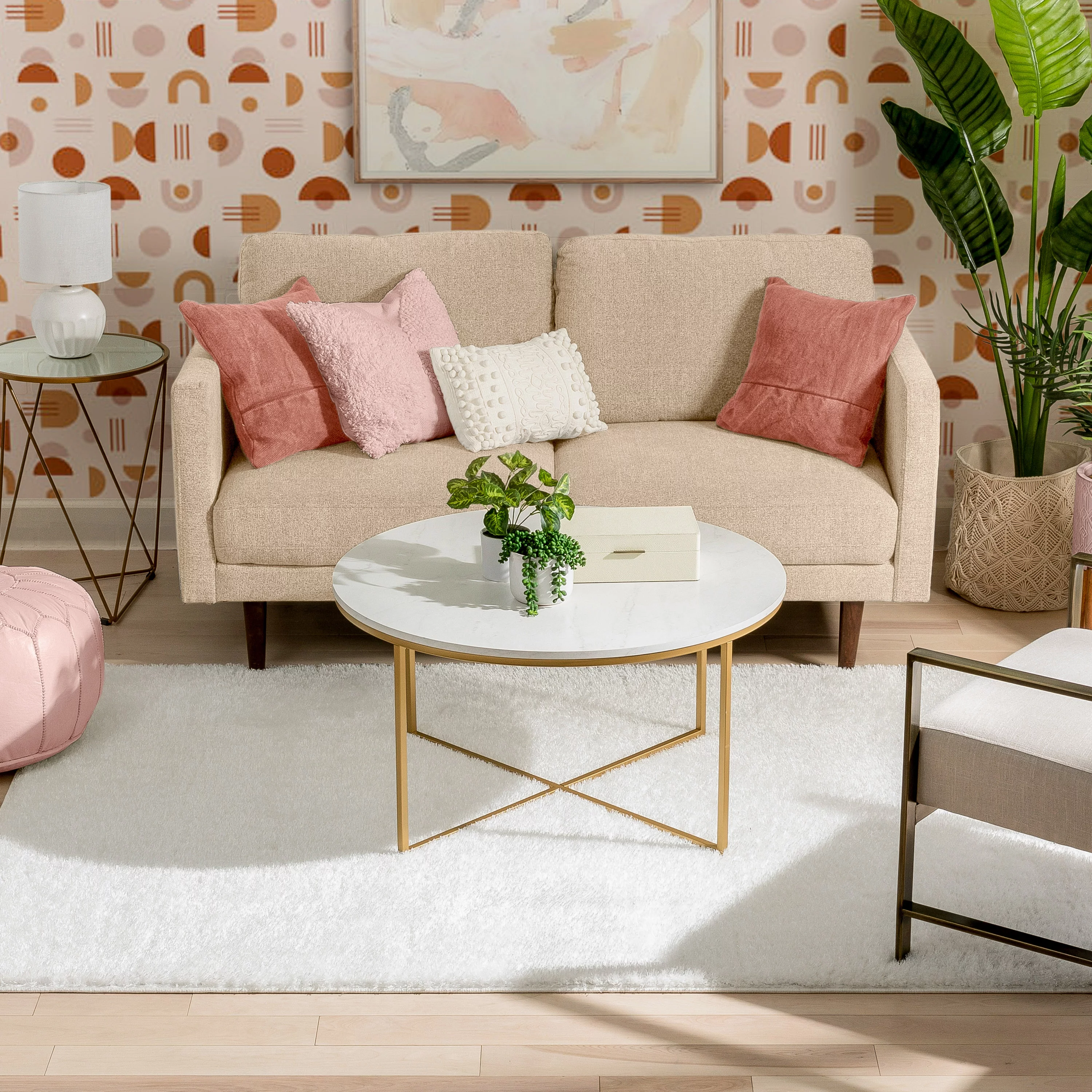 Well Woven Ciel Ivory Ultra-Soft Multi-Textured Shimmer Pile Area Rug 5x7 (5'3