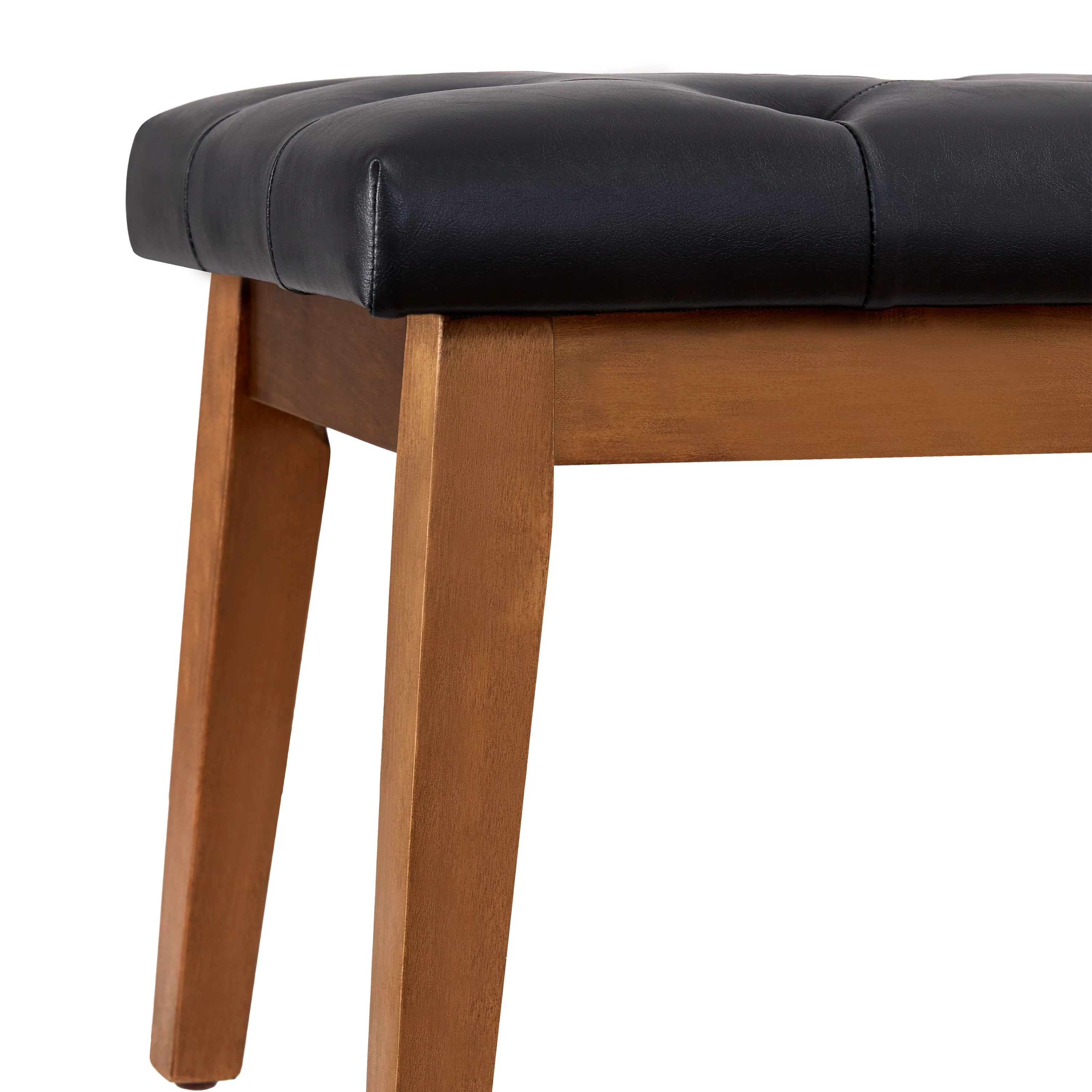 HUIMO Bedroom Bench End of Bed, Upholstered Dining Bench for Kitchen, Button-Tufted Entryway Bench, Fabric Ottoman Bench for Living Room, Black