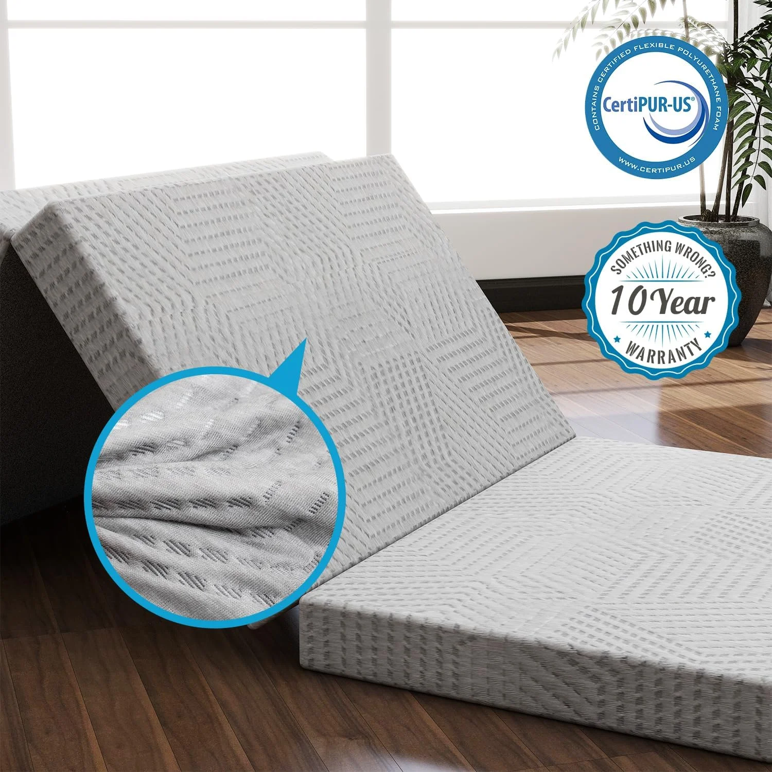 Folding Mattress Single Size With Storage Bag, 4 Inch Trifold Mattress With Breathable & Washable Cover Portable Foldable Mattress For Traveling, Camping, Guests, 75