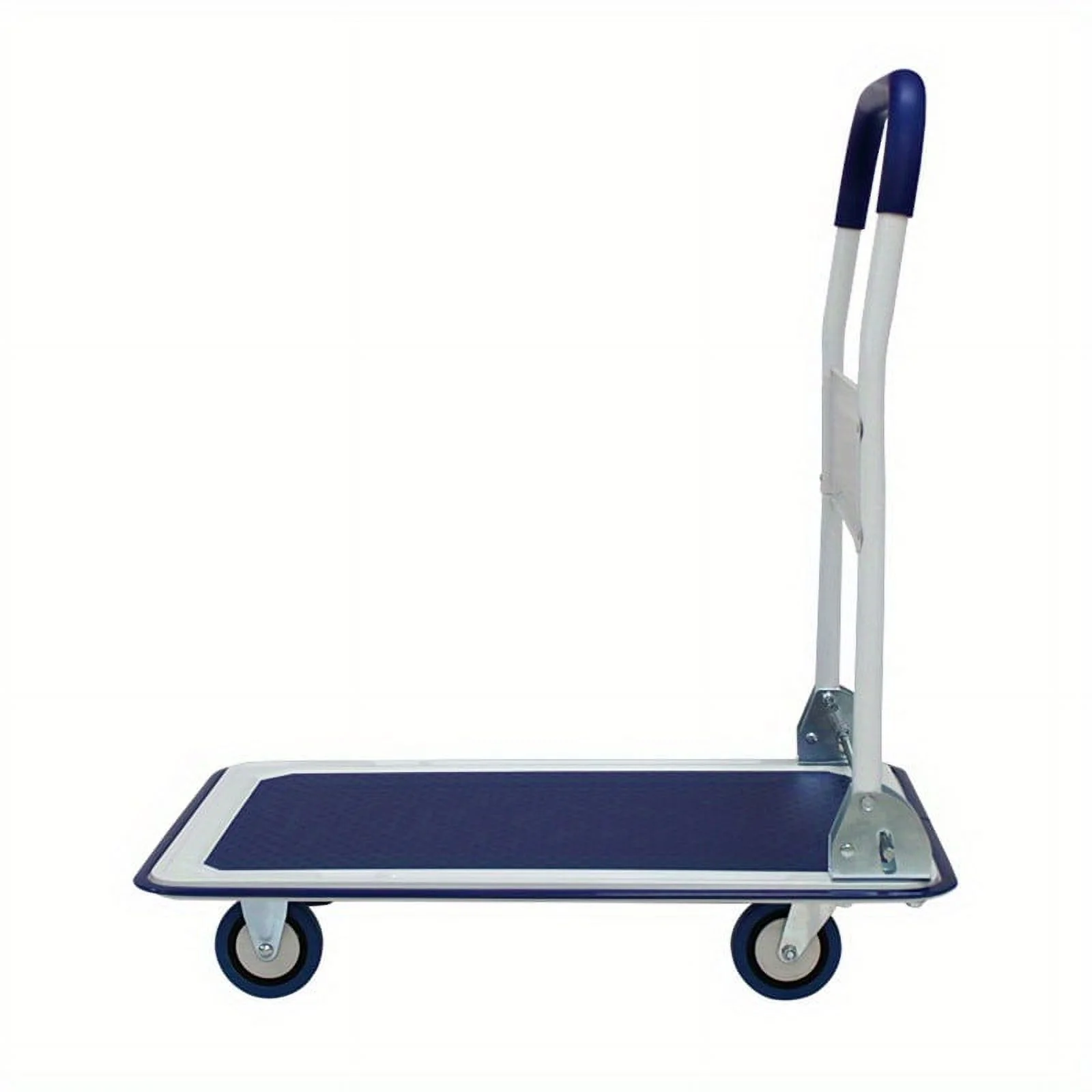 660 lbs. Capacity Platform Truck Hand Flatbed Cart Dolly Folding Moving Push Heavy Duty Rolling Cart in Blue