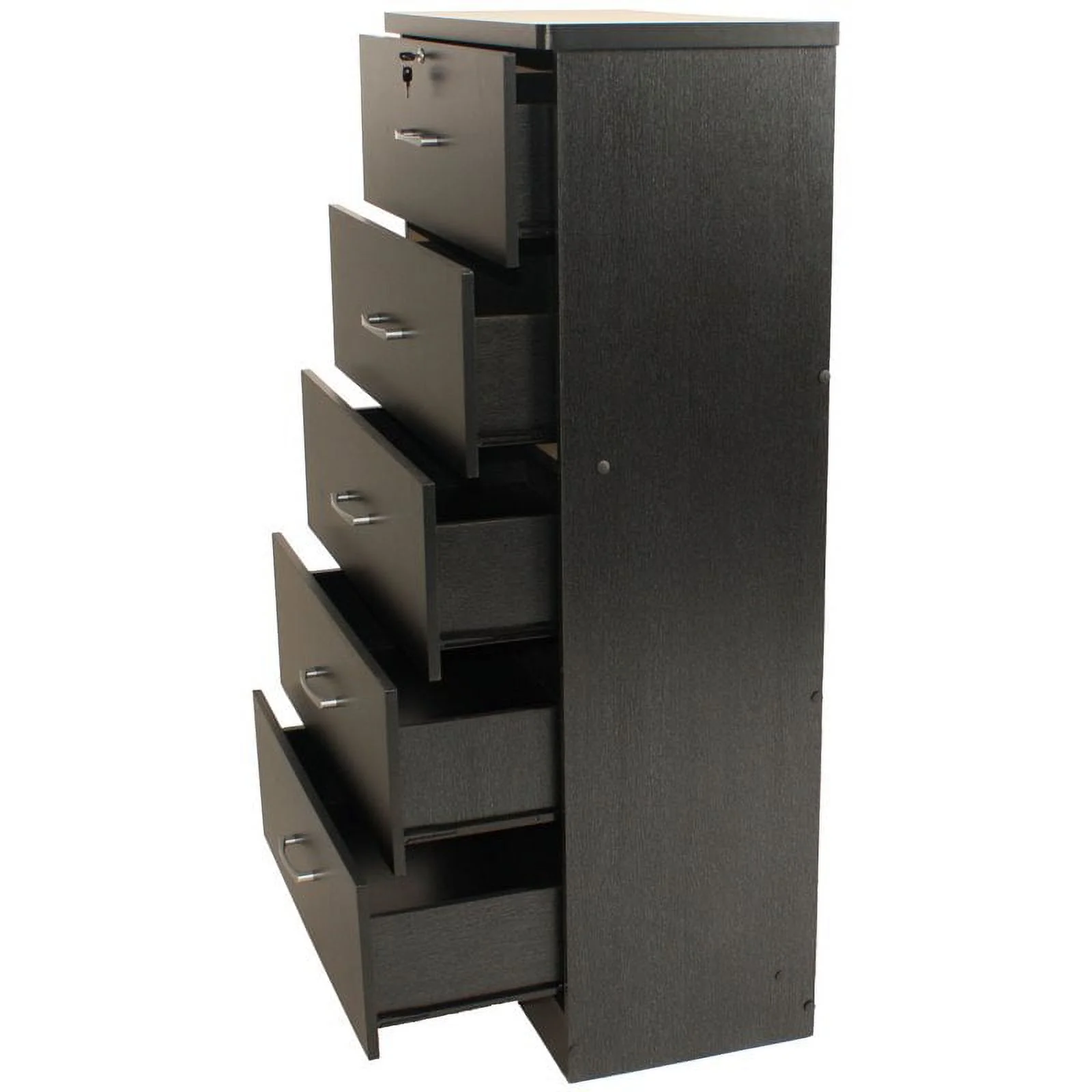 Home Square 2-Piece Set with Full Bed and Chest Bedroom Dresser in Black