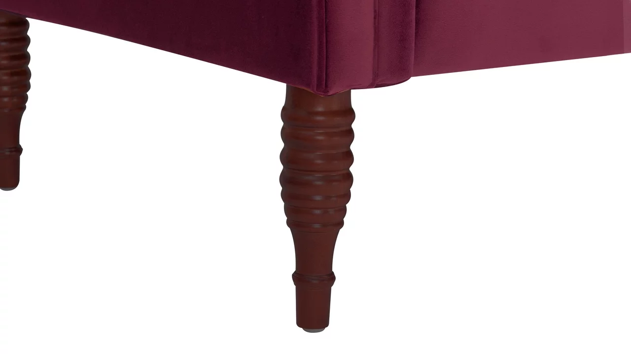 Samuel Tufted Roll Arm Chaise Lounge Burgundy