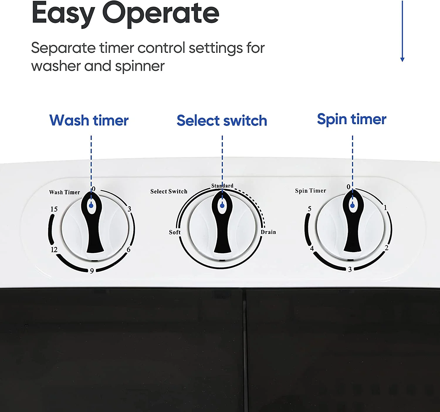 AUCHI Portable Clothes Washing Machine Mini Twin Tub Washing Machine 13lbs Capacity with Spin Dryer,Compact Washer and Dryer Combo Lightweight Small Laundry Washer for Home,Apartments, Dorm Rooms,RV