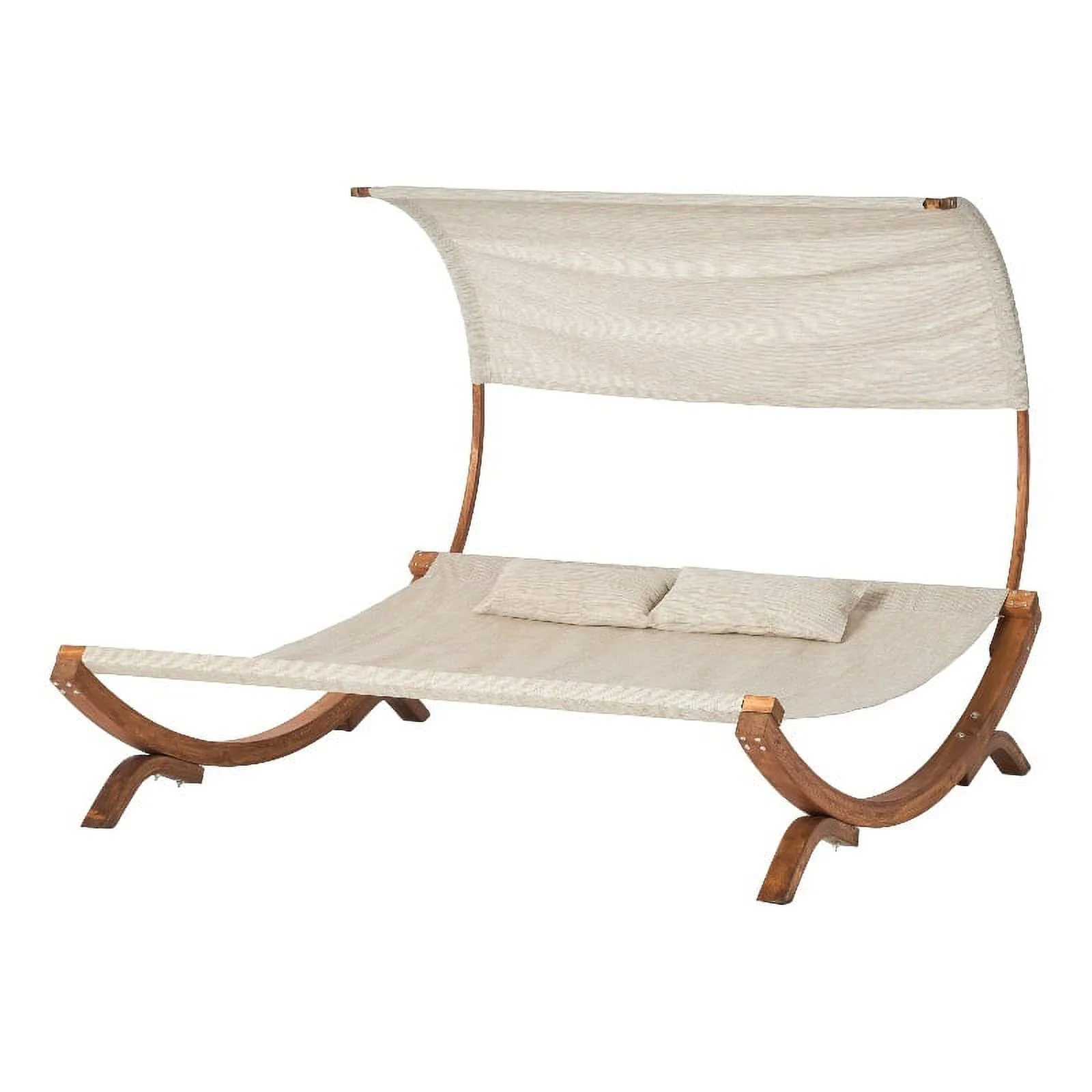 Noble House Marrakech Outdoor Mesh and Larch Wood Daybed with Canopy