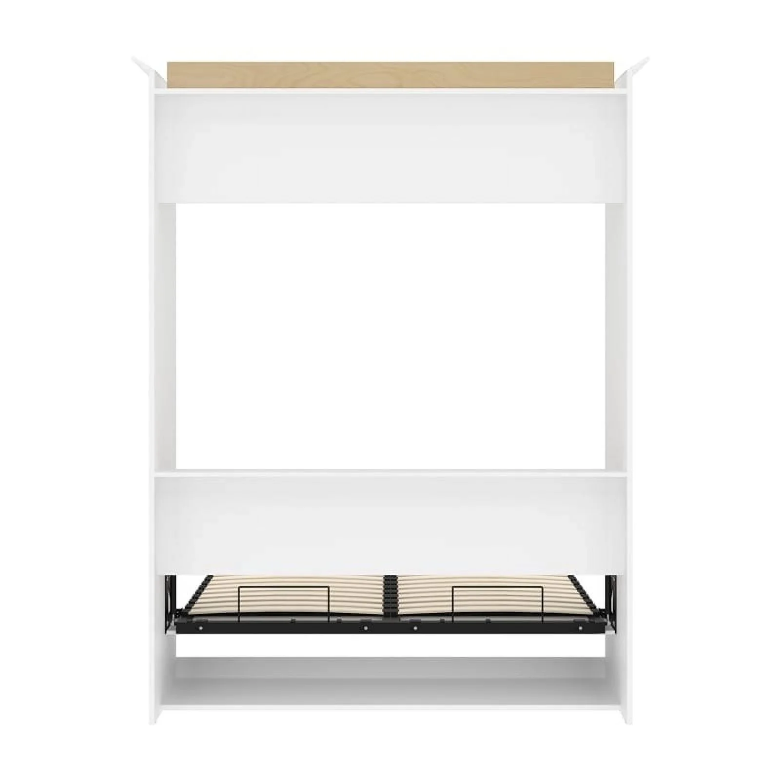 Atlin Designs Wood Queen Murphy Bed with Closet Organizers in Gray/White