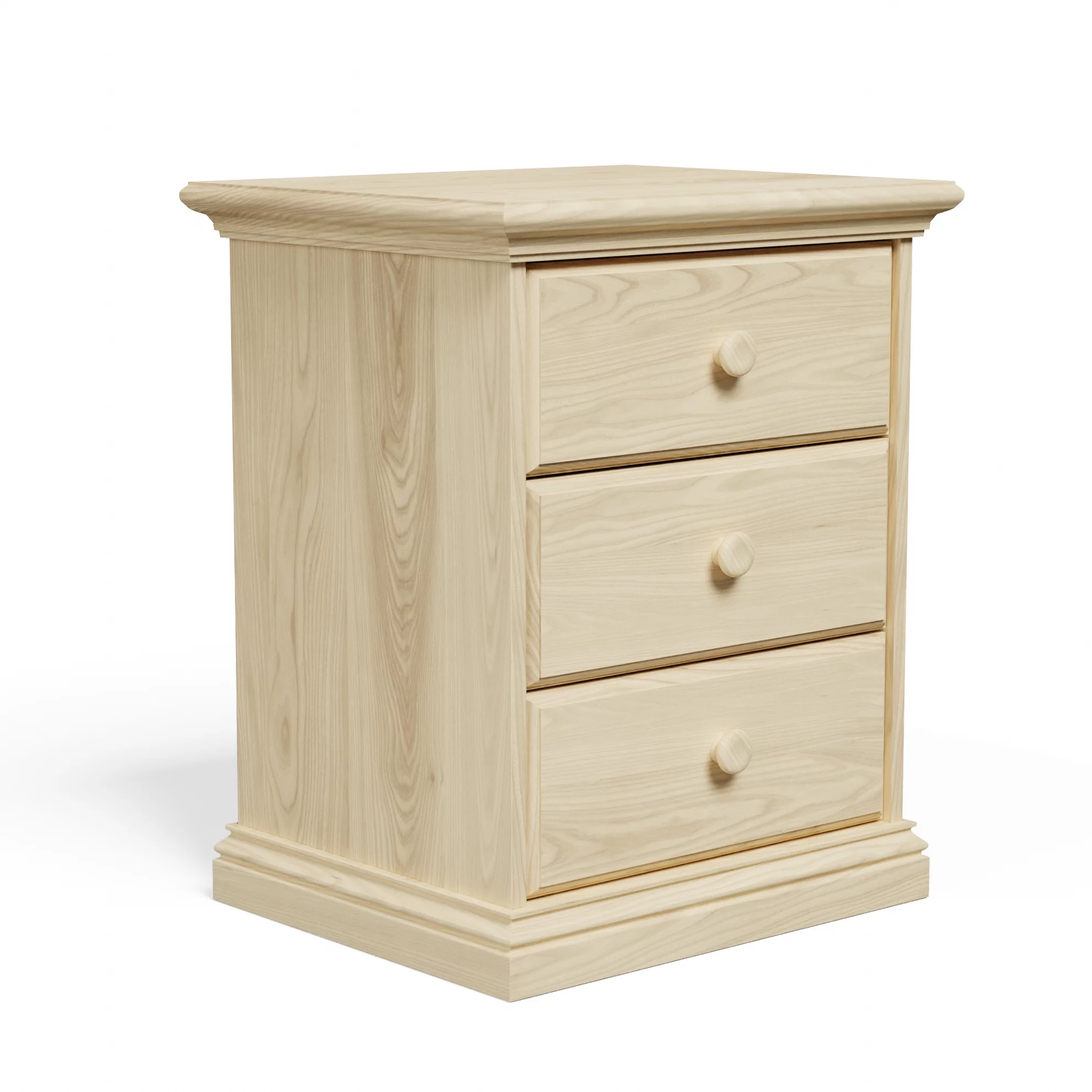 3 Drawers Arizona Nightstand Solid Pine Wood Fully Assembled Wooden Bedside Table