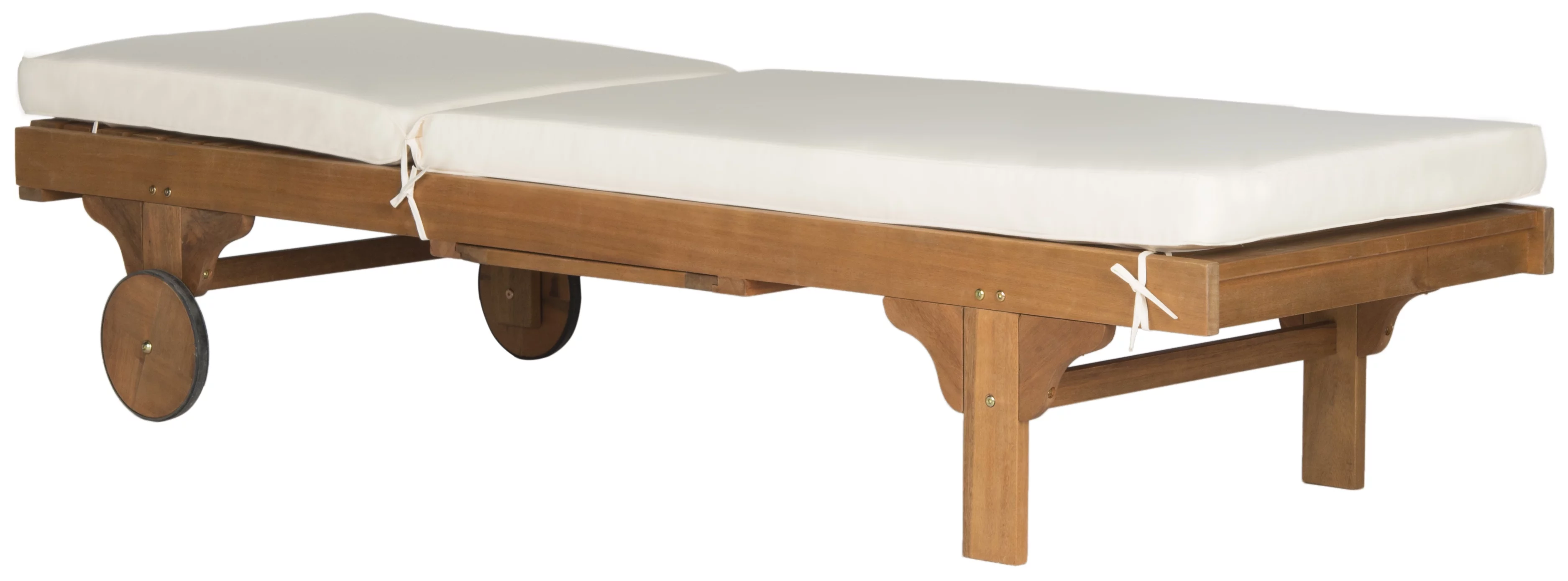 SAFAVIEH Outdoor Collection Newport Chaise Chair & Side Table Natural/Beige