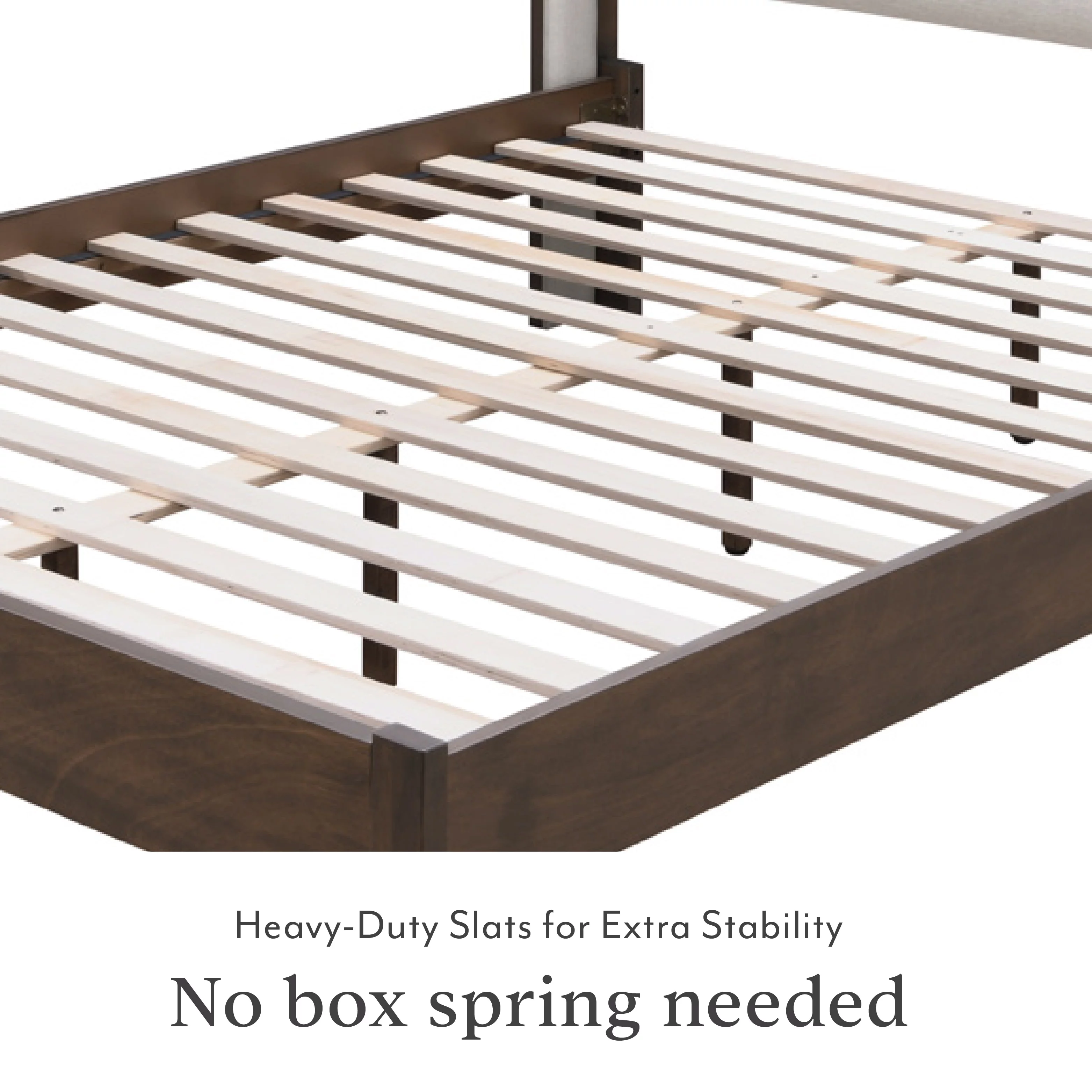 DG Casa Thomas Wingback Channel Queen Bed Frame - Stylish Upholstered Bed Frame Queen | Easy Install Queen Bed Frame with Headboard and Wooden Slat Support Included | No Box Spring Required