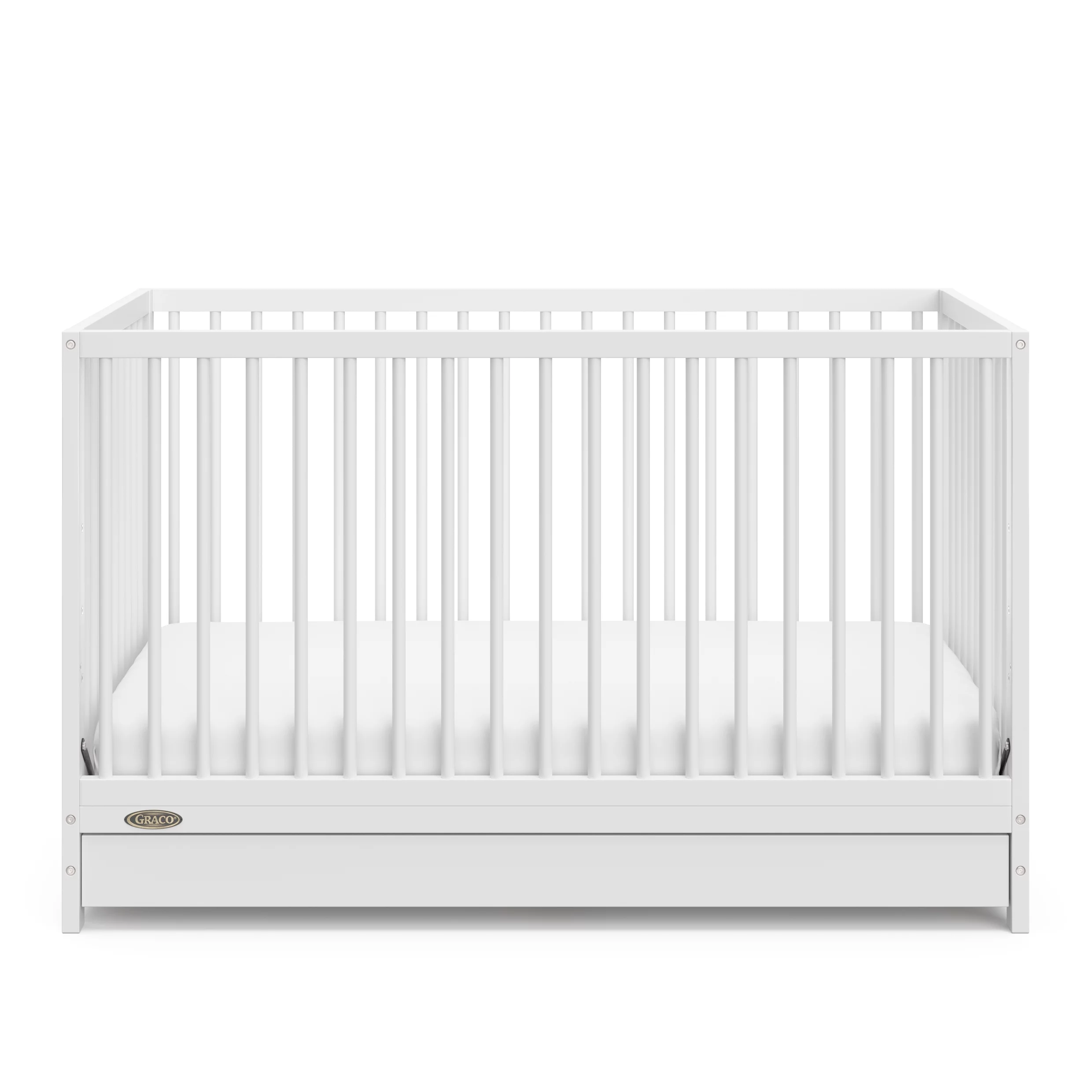 Graco Teddi 5-in-1 Convertible Baby Crib with Drawer, White