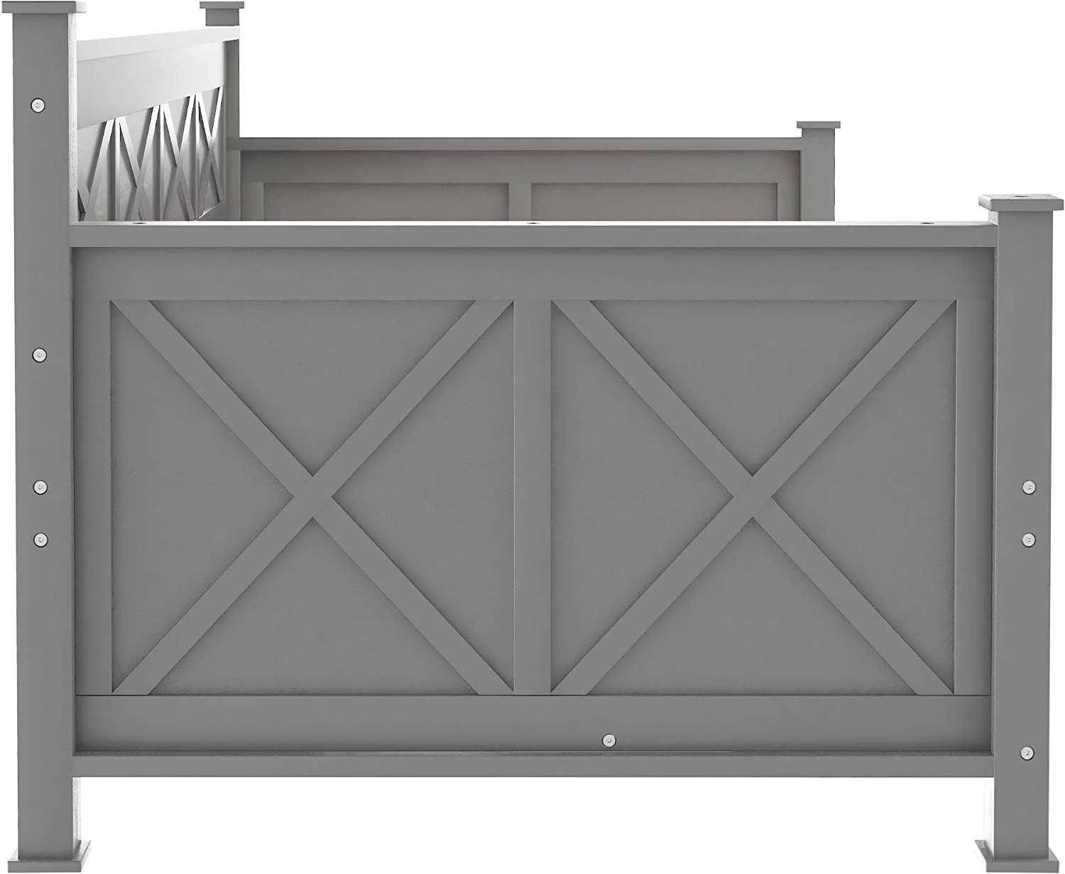 Size Daybed With Two Storage Drawers, Wood Multifuctioal Sofa Bed X-Shaped Frame, Moder Daybed With Slat Support For Bedroom Livig Room, Grey