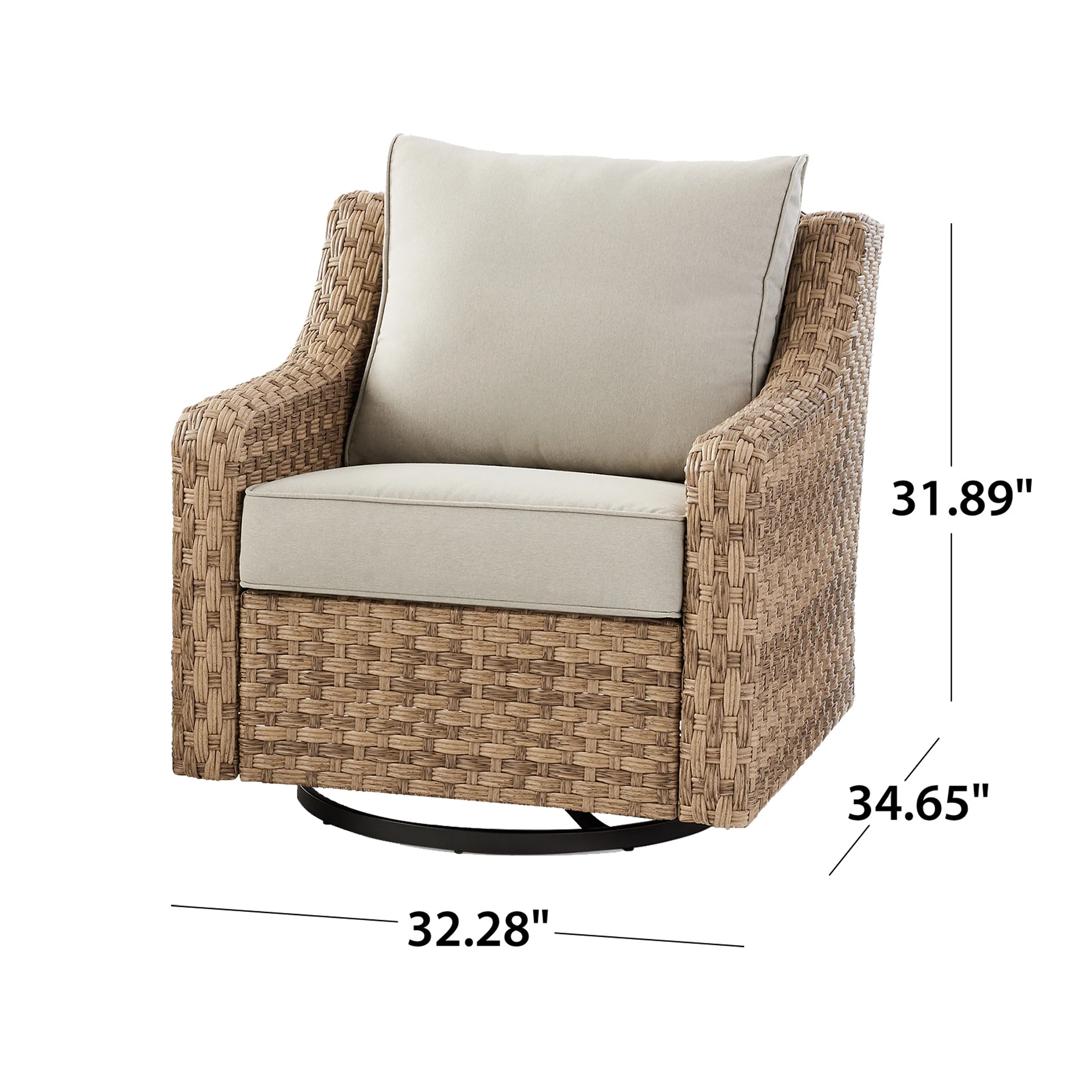 Better Homes & Gardens River Oaks Outdoor Swivel Gliders with Patio Covers, Set of 2, Natural