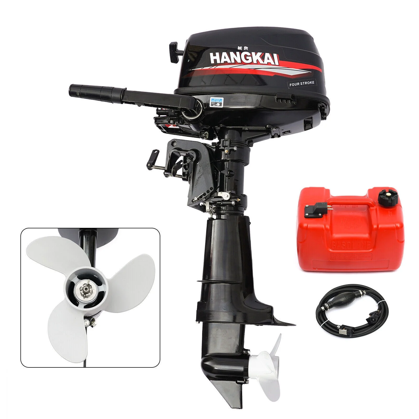 HANGKAI 6.5HP 4 Stroke Outboard Motor Marine Boat Engine W/Water Cooling CDI System