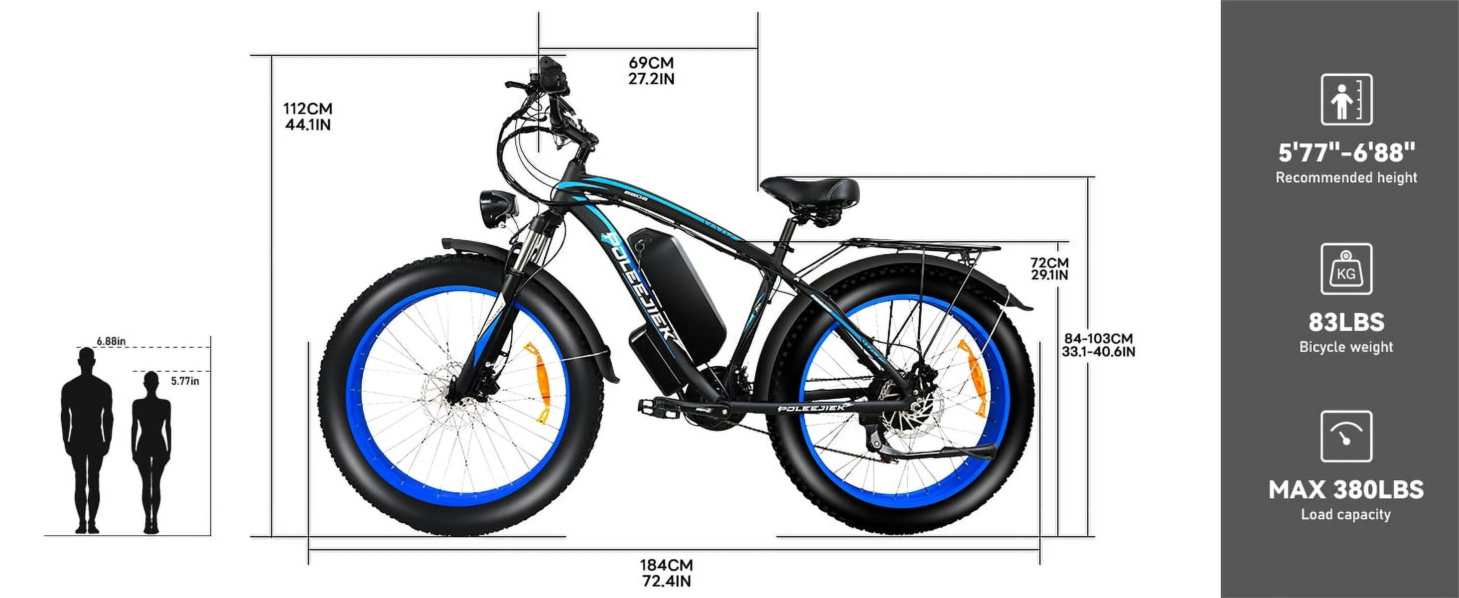 BLJ 2000W Dual Motors Ebike 48V20AH Removable Battery 35MPH Electric Bike 26