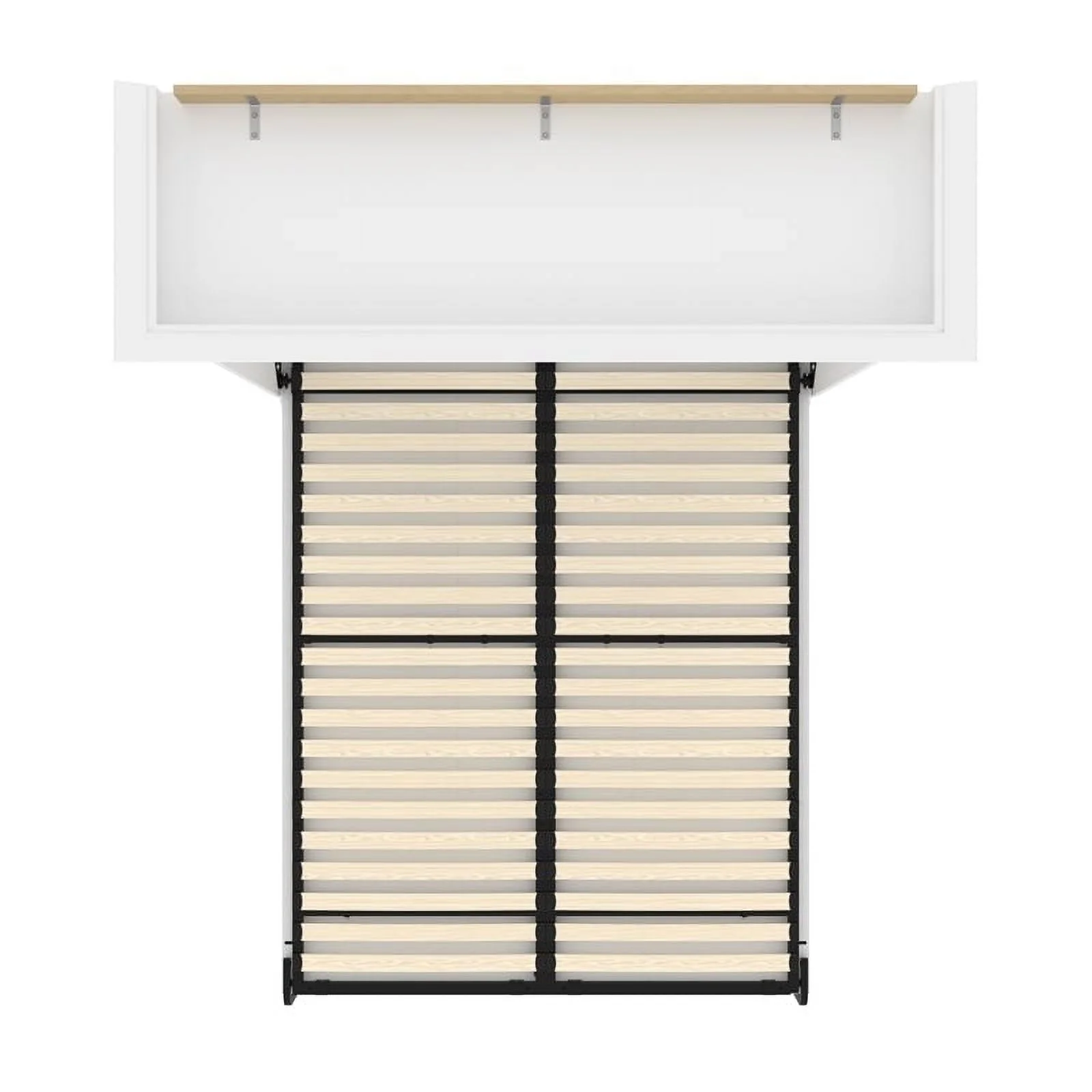 Atlin Designs Wood Queen Murphy Bed with Closet Organizers in Gray/White