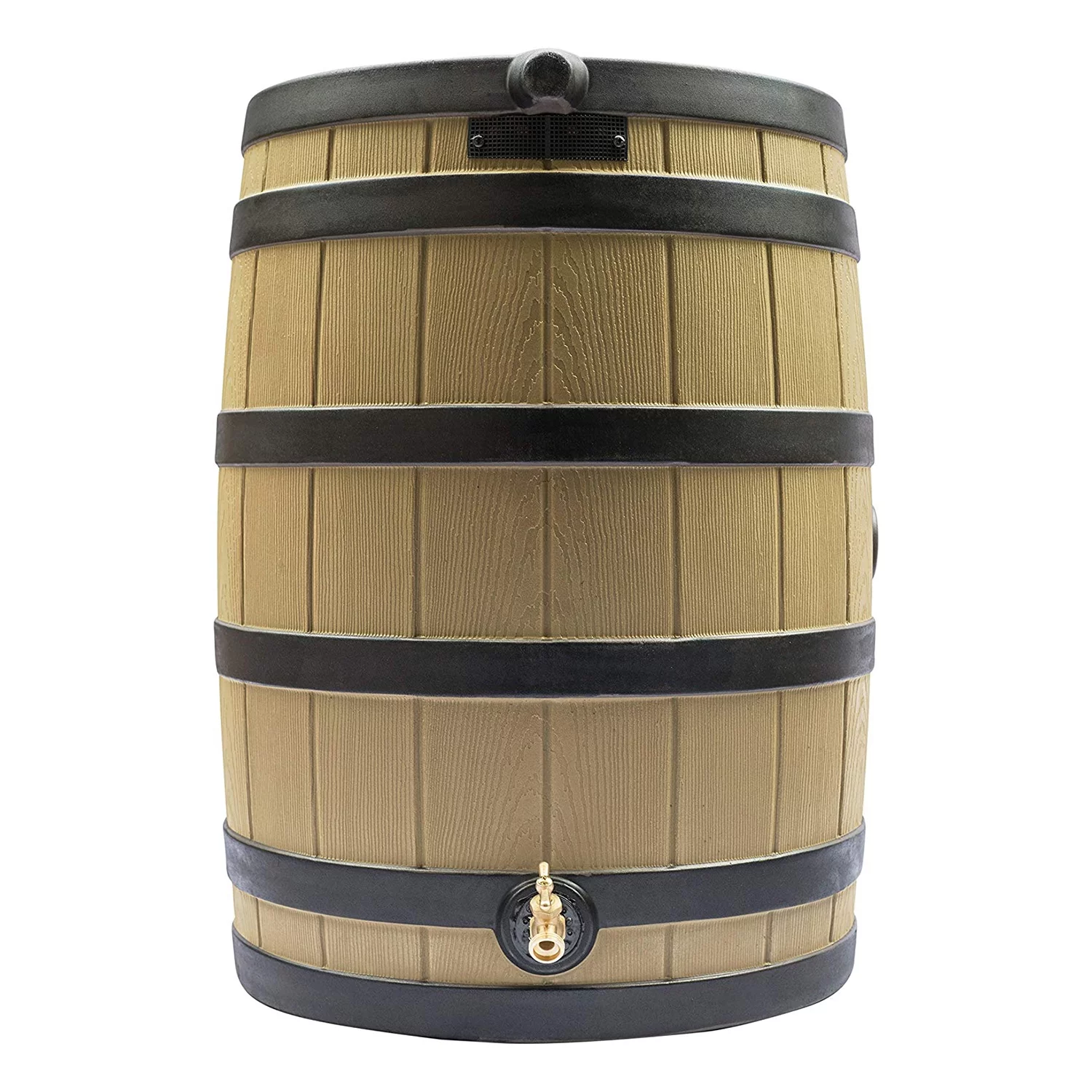 Good Ideas Rain Wizard 40-Gallon Rain Barrel - Darkened Ribs - Khaki