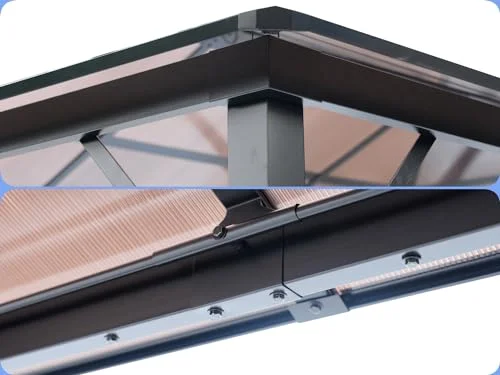 10x12 Hardtop Metal Gazebo Heavy Duty Pergola with Mosquito Nets Galvanized Steel&Polycarbonate Roof Sturdy Outdoor Canopies Tent Suitable for Gardens Patio Backyard