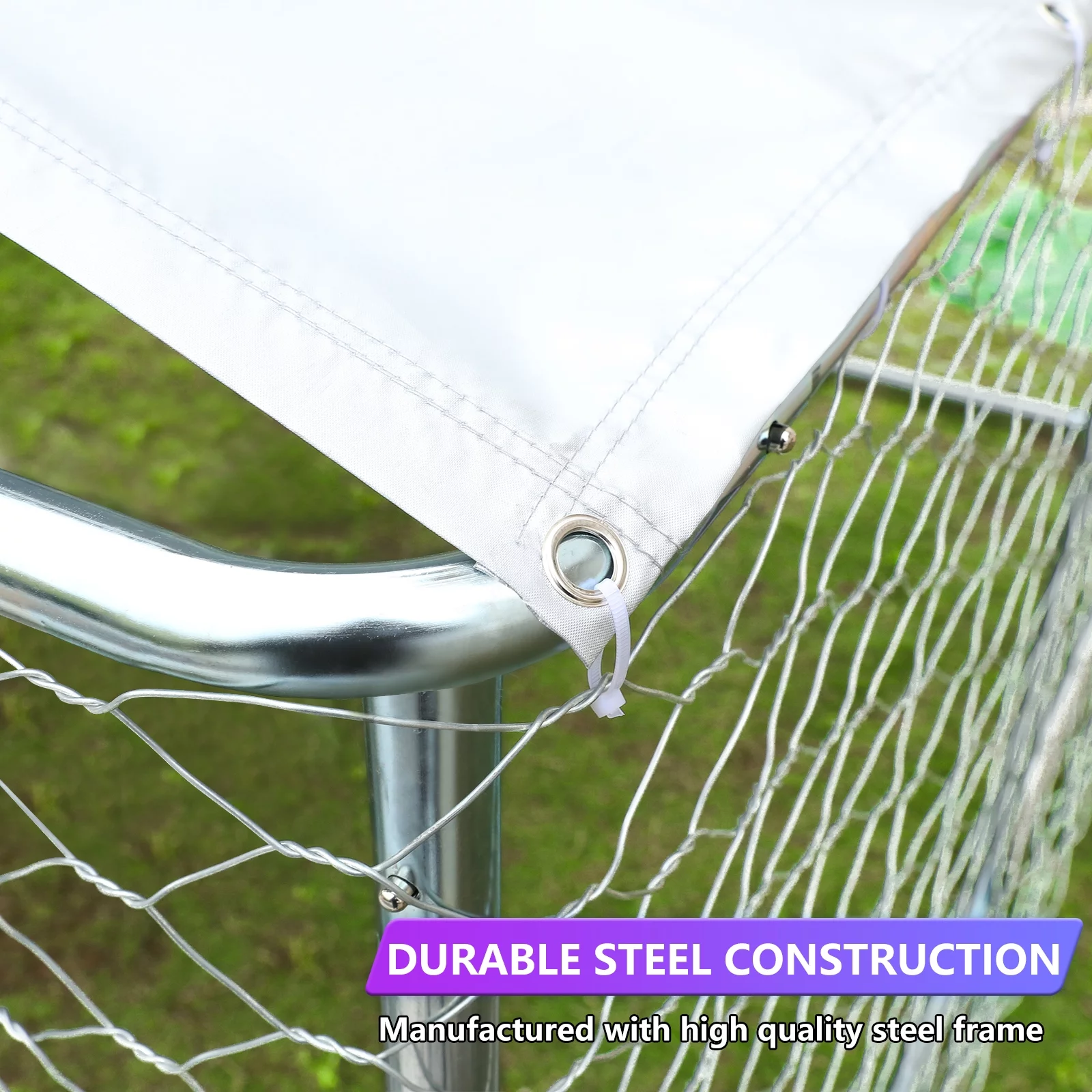 Outside Dog Kennels Playpen for Dogs Outdoor Dog Fence with Water-Roof Cover for Backyard Dog Run House