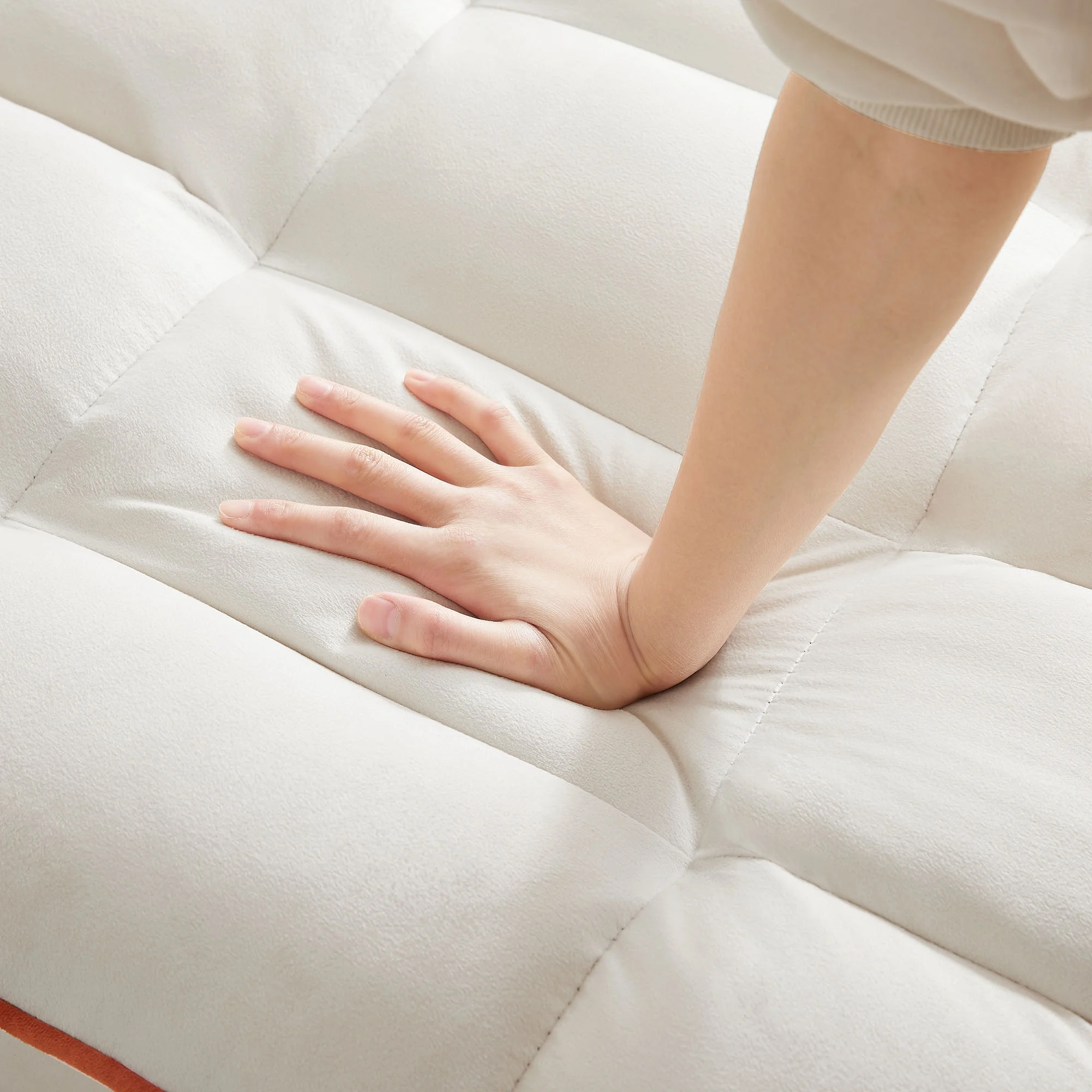 3-in-1 Convertible Pull Out Sleeper Loveseat Sofa Bed,Adjustable Lounge Recliner Futon Sofá Chair Upholstered Single-Seat Couches with Reclining Backrest,Toss Pillows&Side Pockets for Living Room