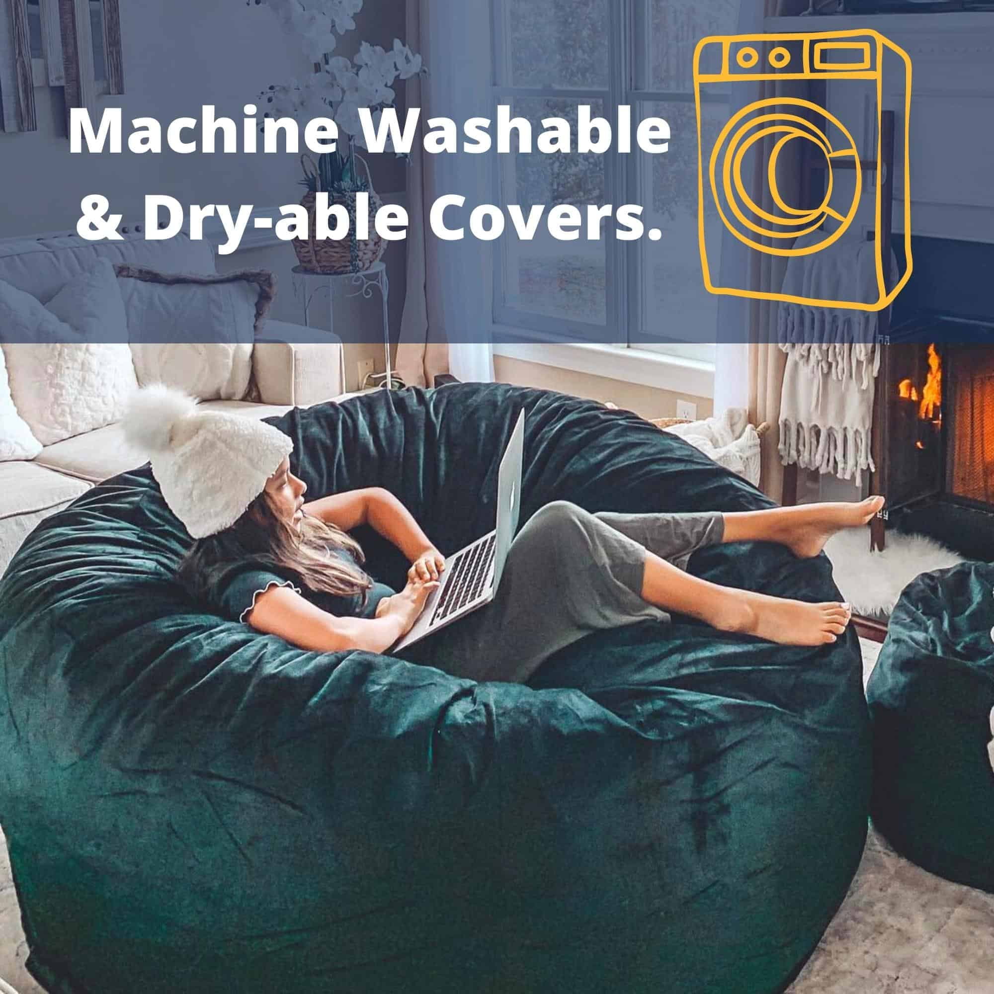 Ultimate Sack 3000 (3 ft.) Bean Bag Chair in multiple colors: Giant Foam-Filled Furniture - Machine Washable Covers, Double Stitched Seams, Durable Inner Liner. (3000, Grey Suede)